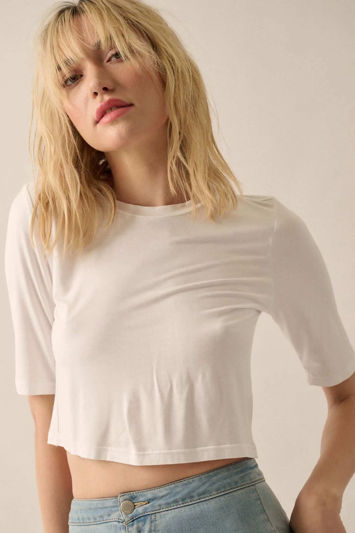 Essential Trends Modal Jersey Cropped Tee - Image 7
