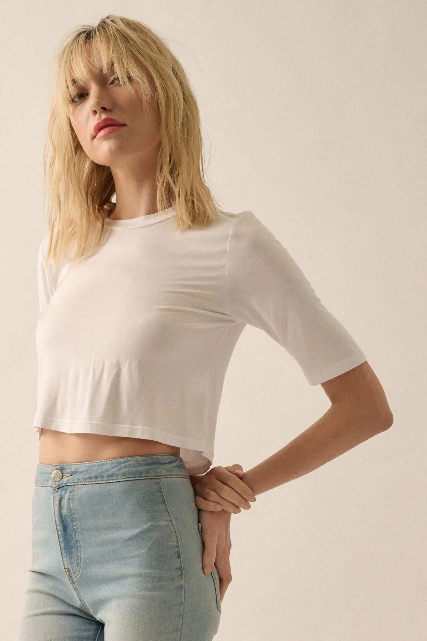 Essential Trends Modal Jersey Cropped Tee - Image 9