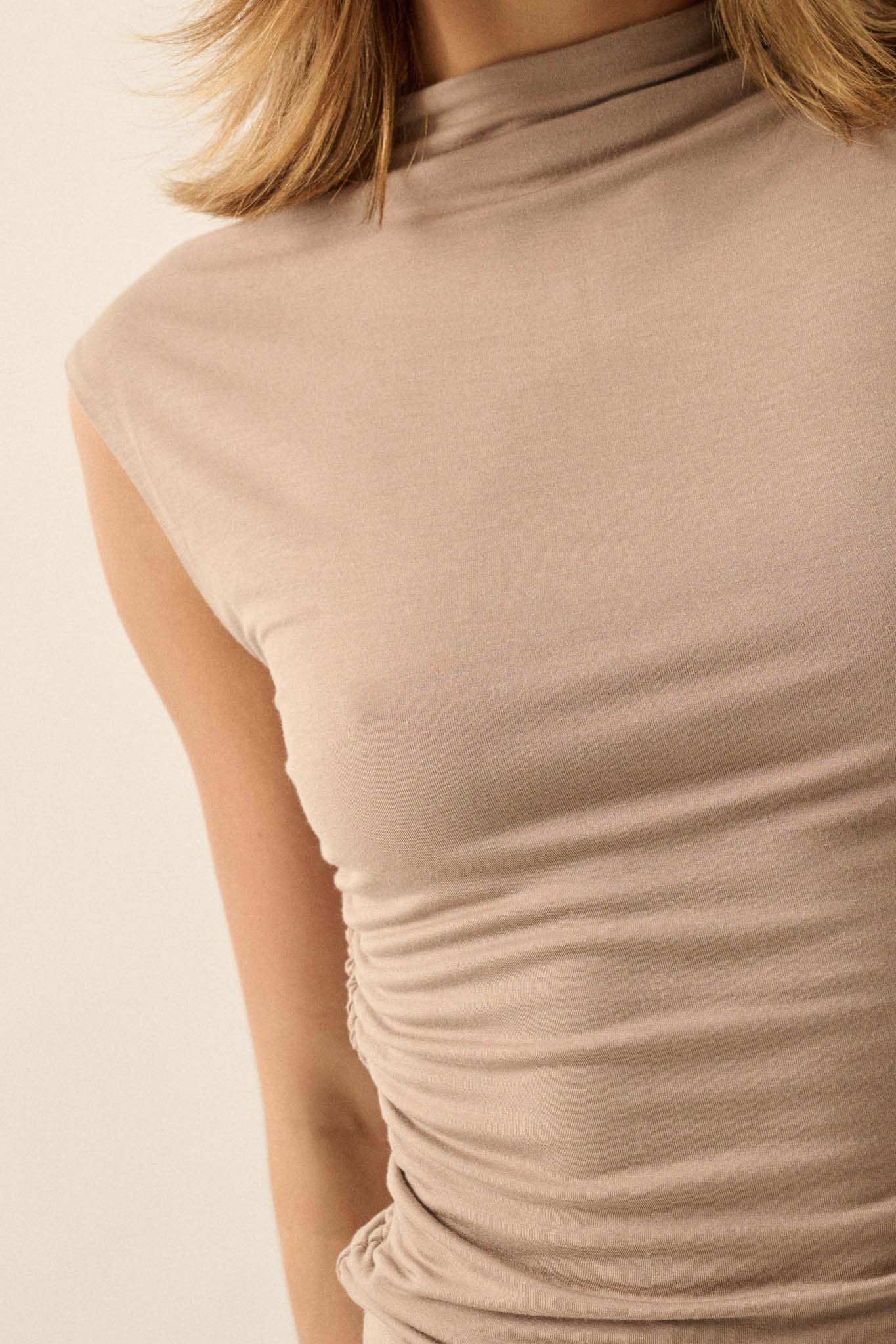Essential Trends Ruched Sleeveless Mock-Neck Top - Image 15