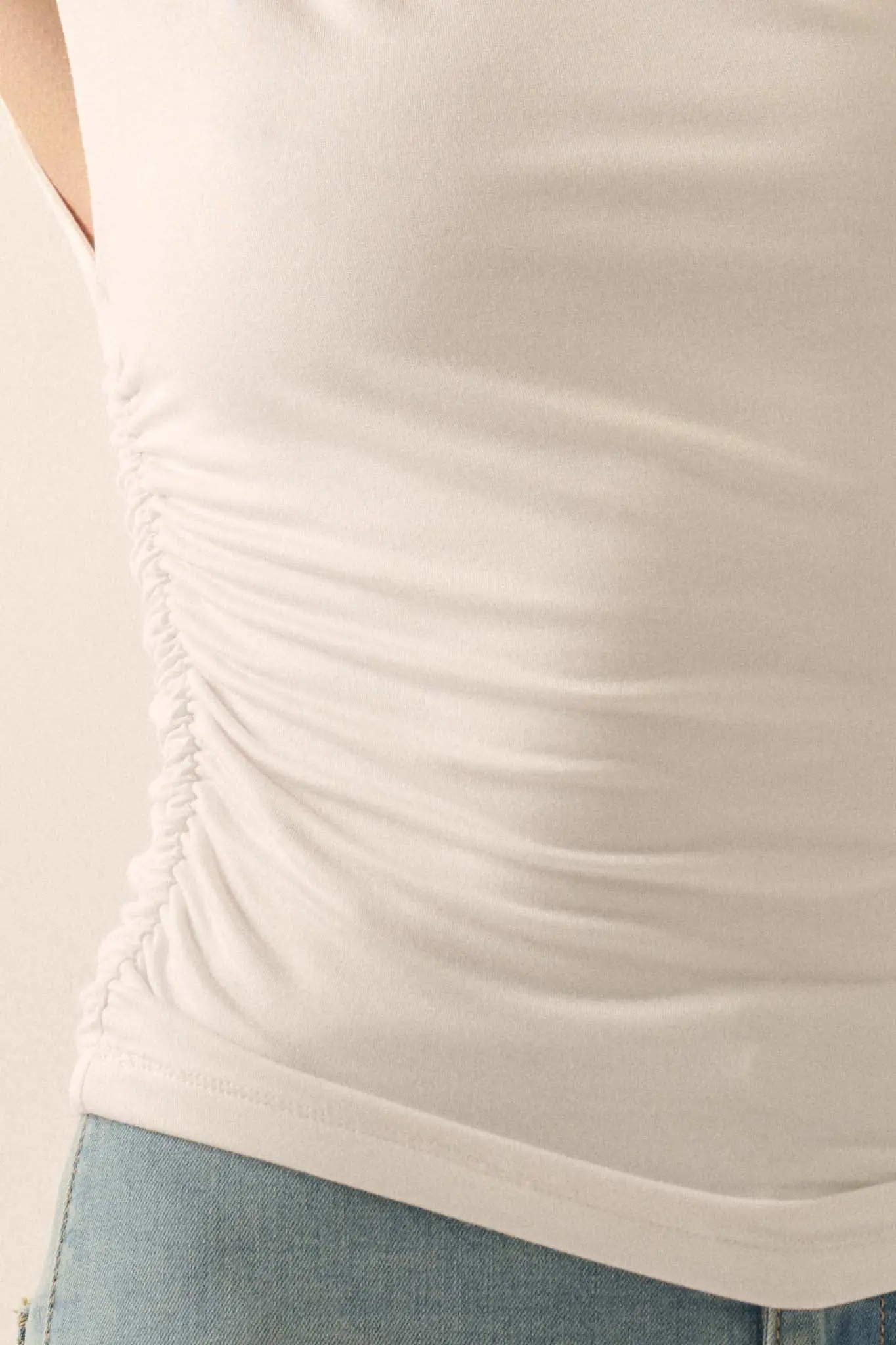 Essential Trends Ruched Sleeveless Mock-Neck Top - Image 7