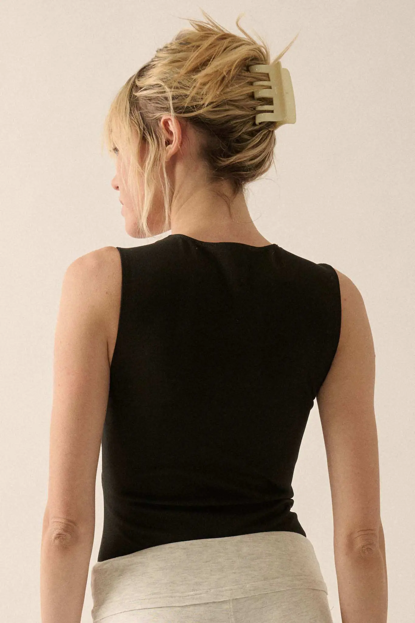 Essential Trends Solid Crepe Contour Bodysuit - Image 13