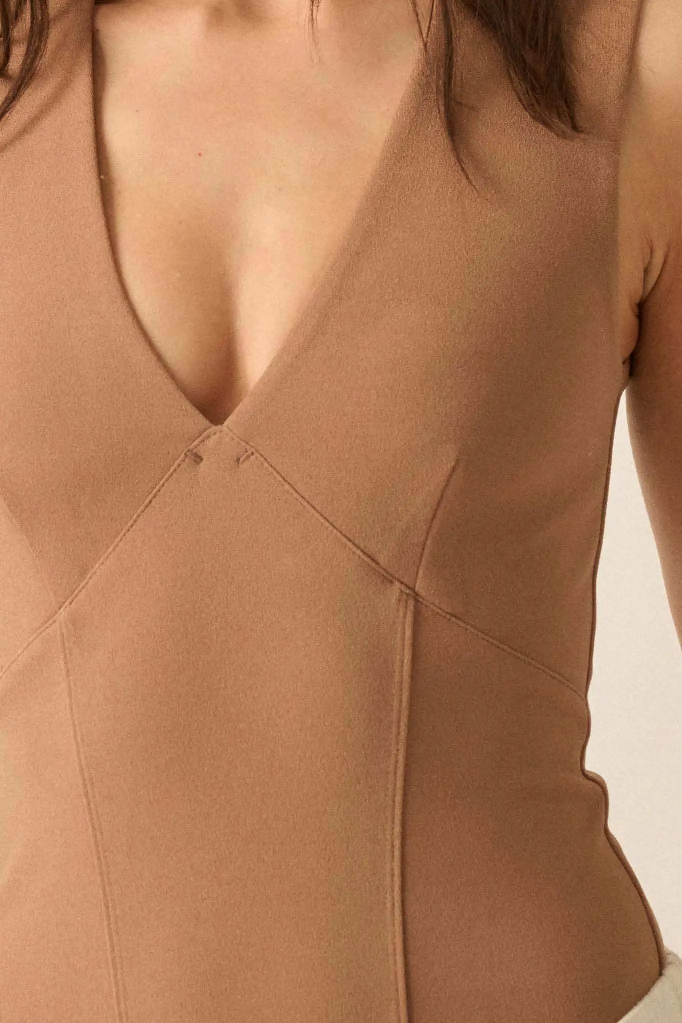 Essential Trends Solid Crepe Contour Bodysuit - Image 5