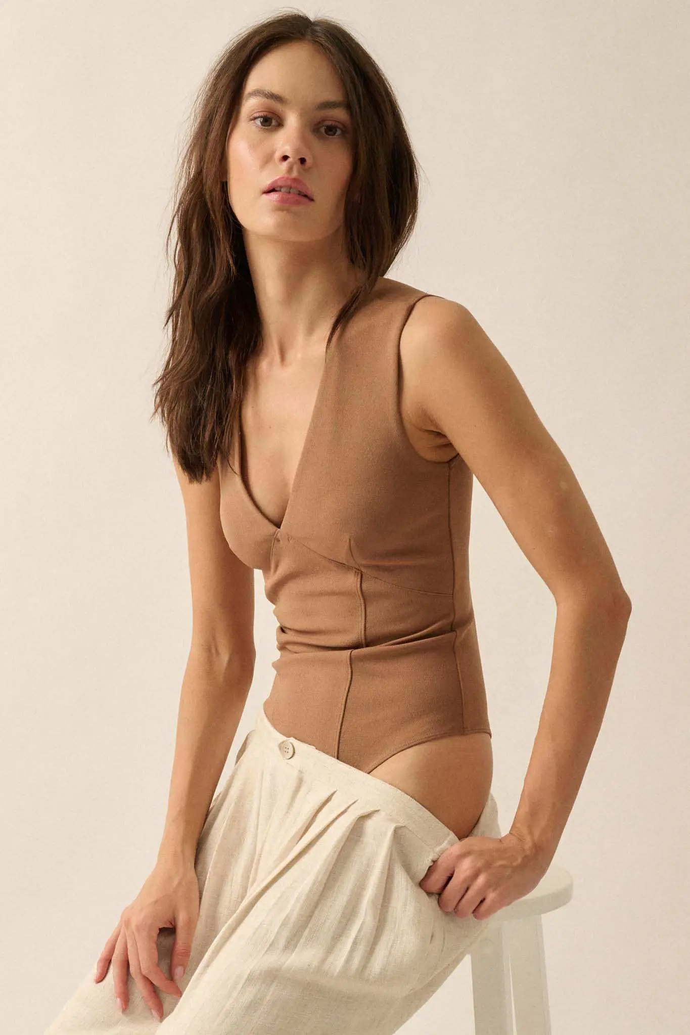 Essential Trends Solid Crepe Contour Bodysuit - Image 7