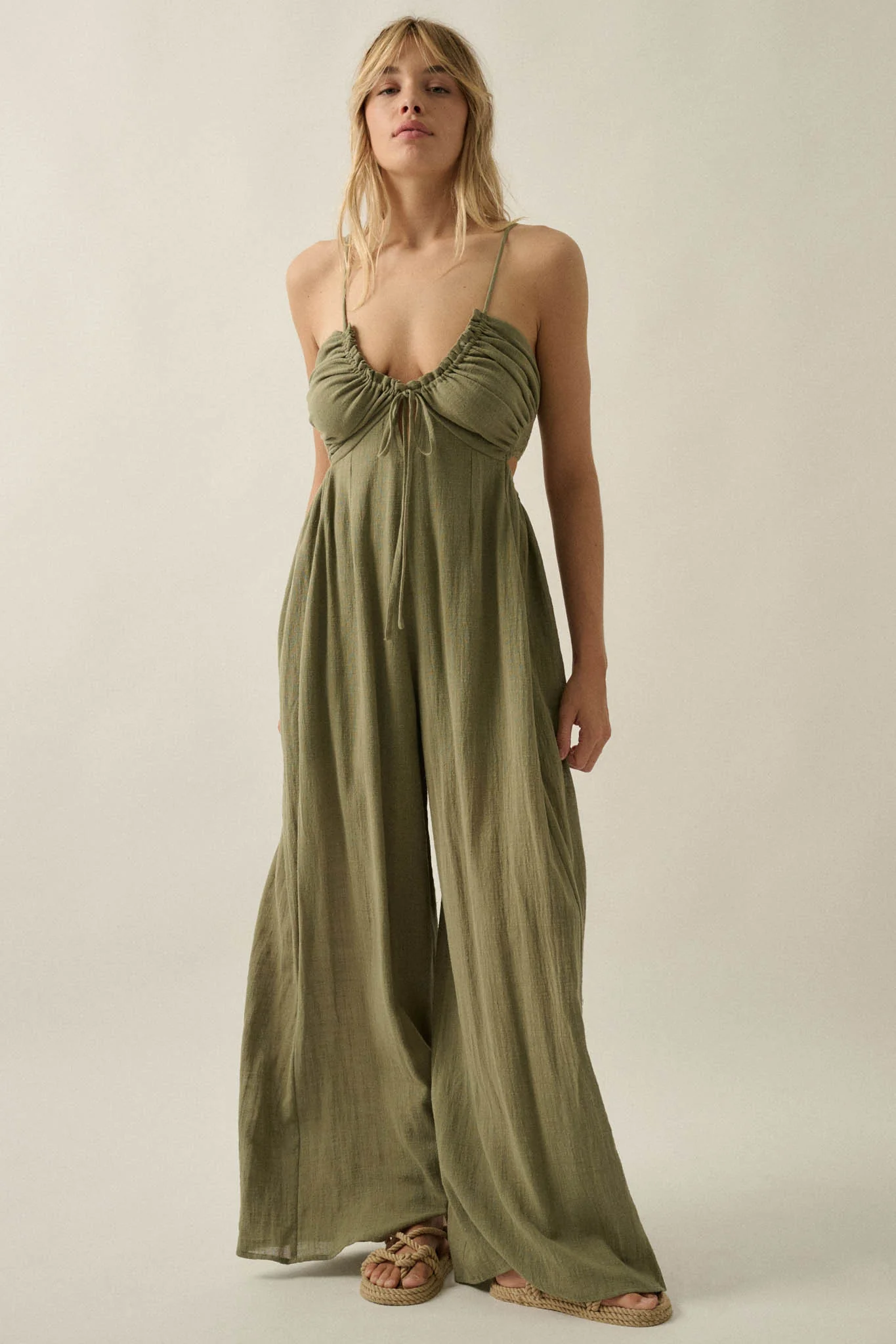 Every Breath Cotton Gauze Wide-Leg Jumpsuit - Image 10