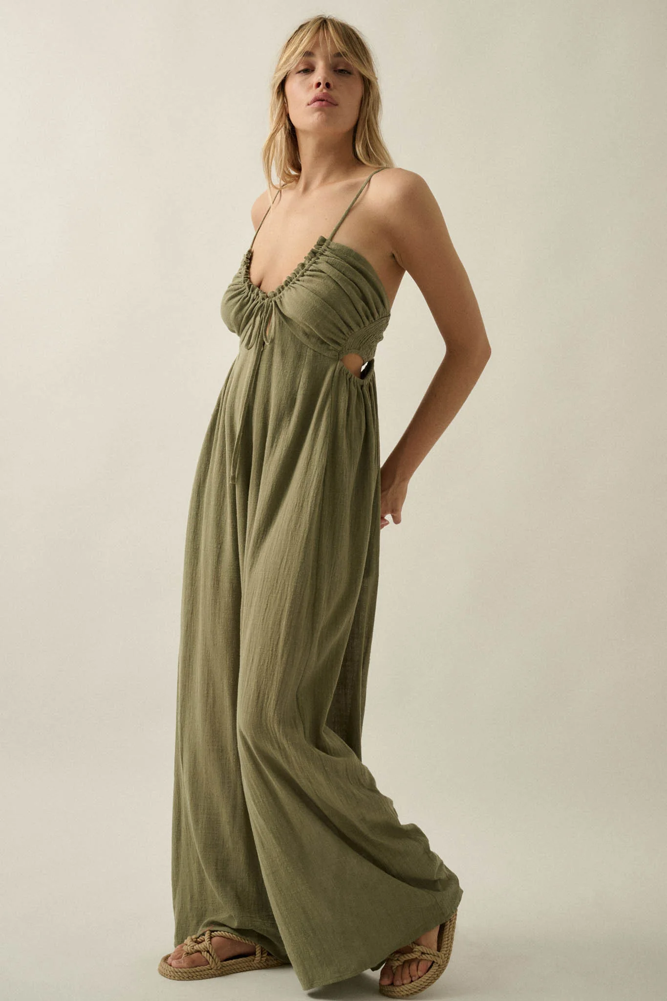 Every Breath Cotton Gauze Wide-Leg Jumpsuit - Image 14