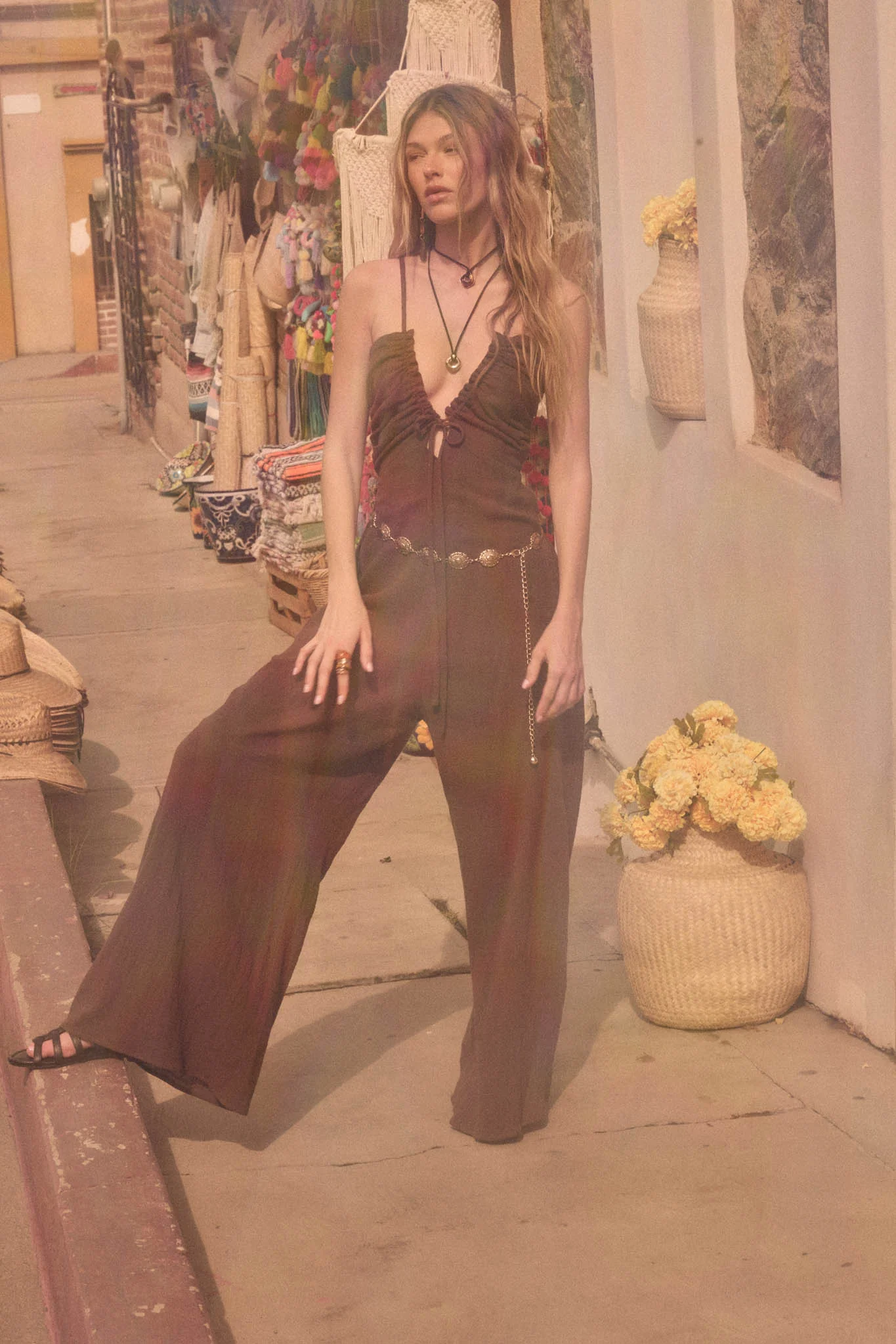 Every Breath Cotton Gauze Wide-Leg Jumpsuit - Image 3