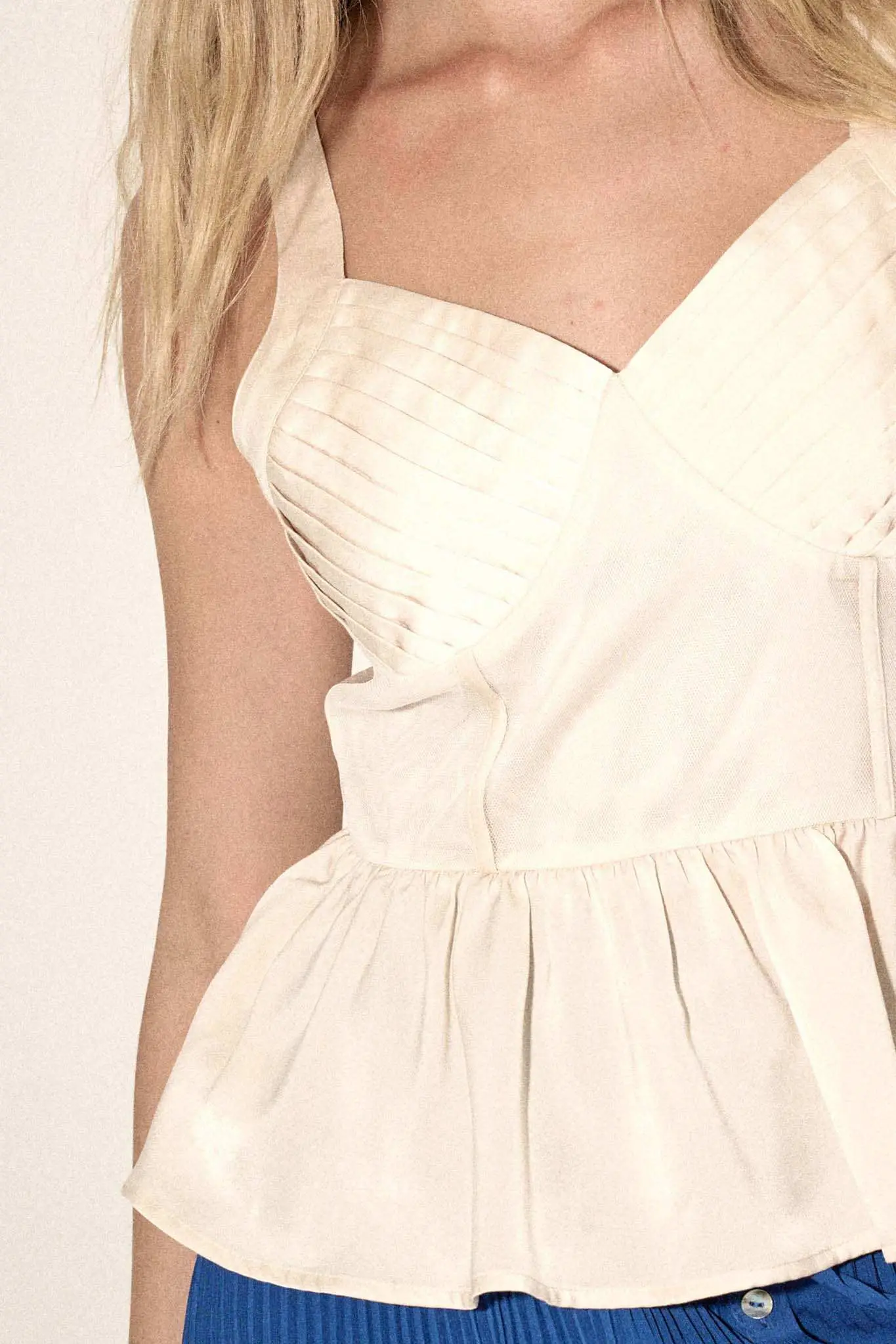 Everyday Elegance Pleated Satin Peplum Cami Top - Image 3