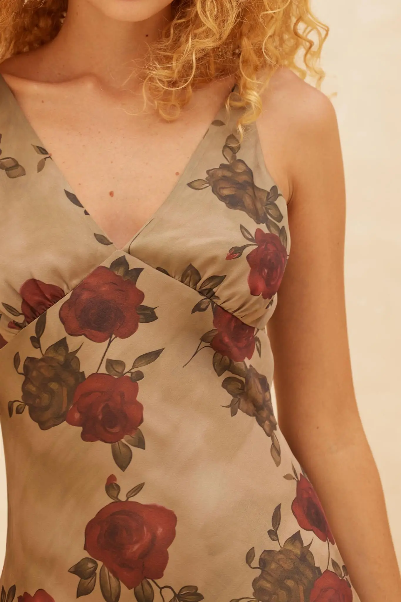 Exquisite Beauty Bias-Cut Floral Satin Maxi Dress - Image 4