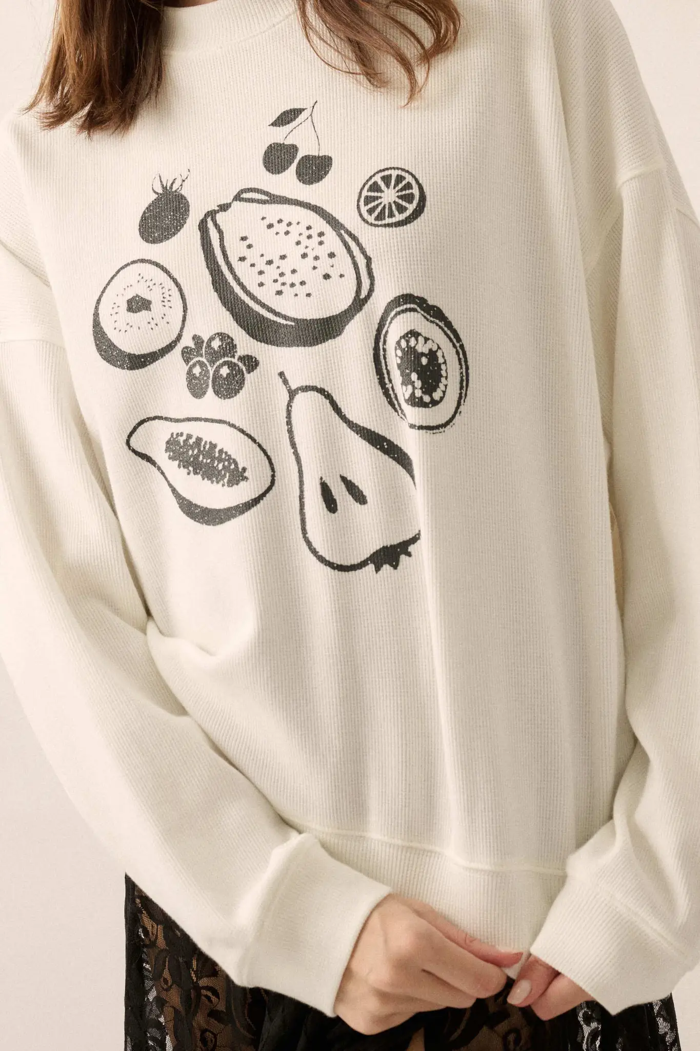 Fab Fruit Oversize Thermal Graphic Top - Image 2