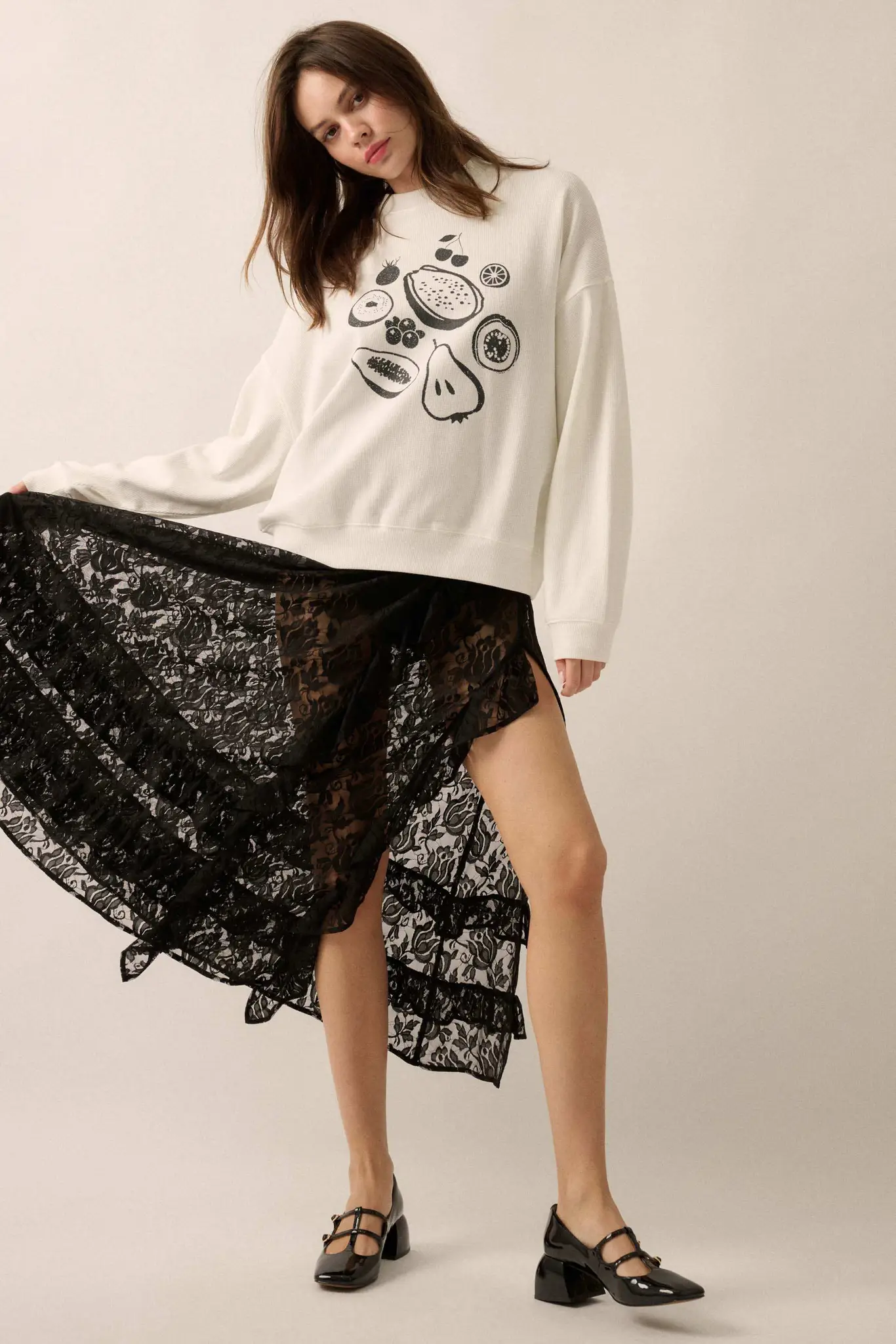 Fab Fruit Oversize Thermal Graphic Top - Image 3