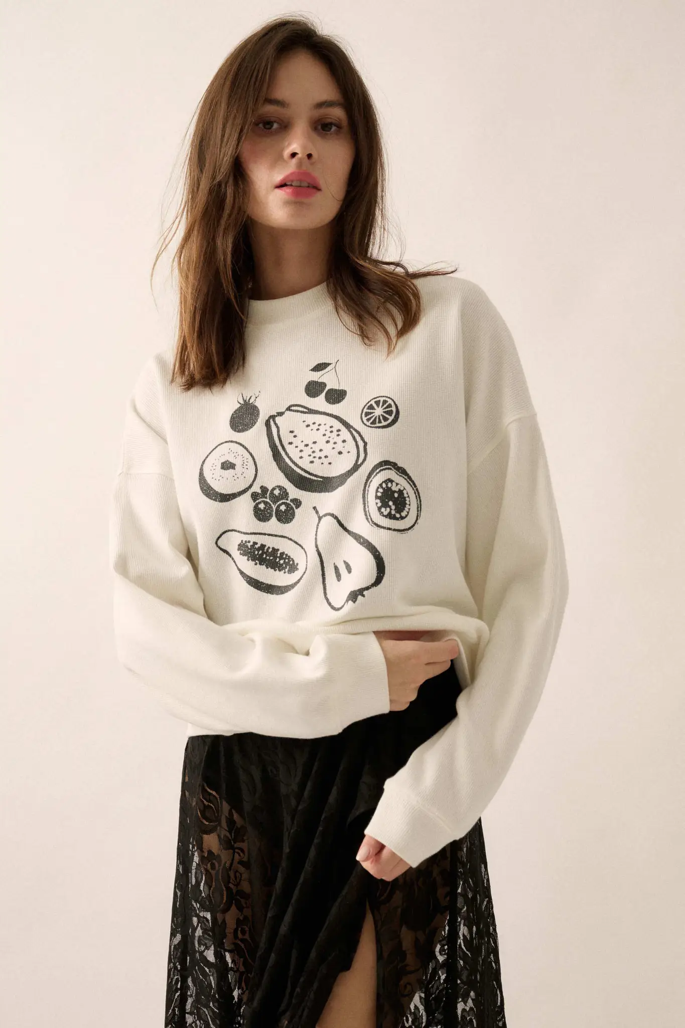 Fab Fruit Oversize Thermal Graphic Top - Image 4