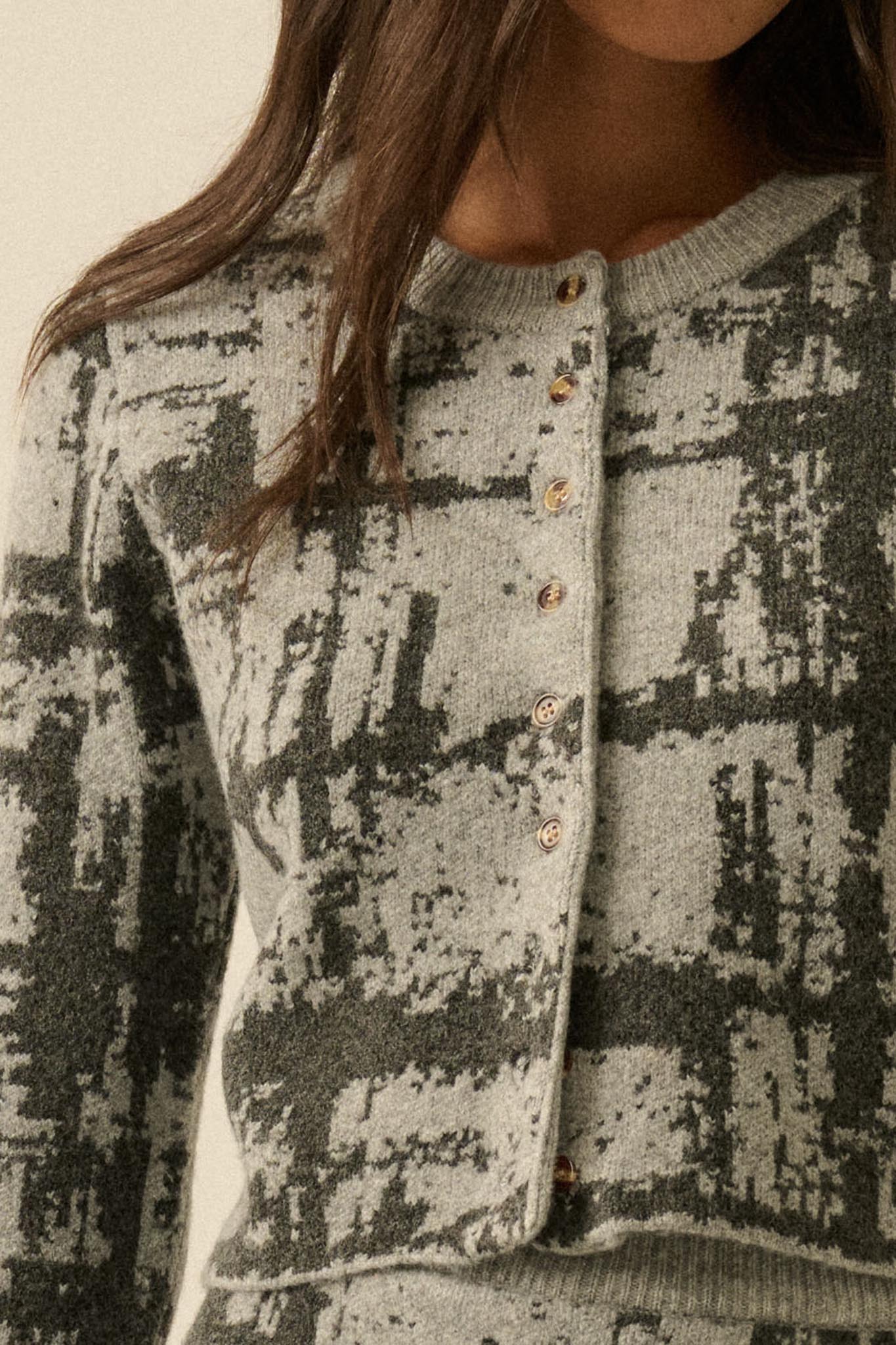 Fair and Square Plaid Jacquard-Knit Cardigan - Image 8