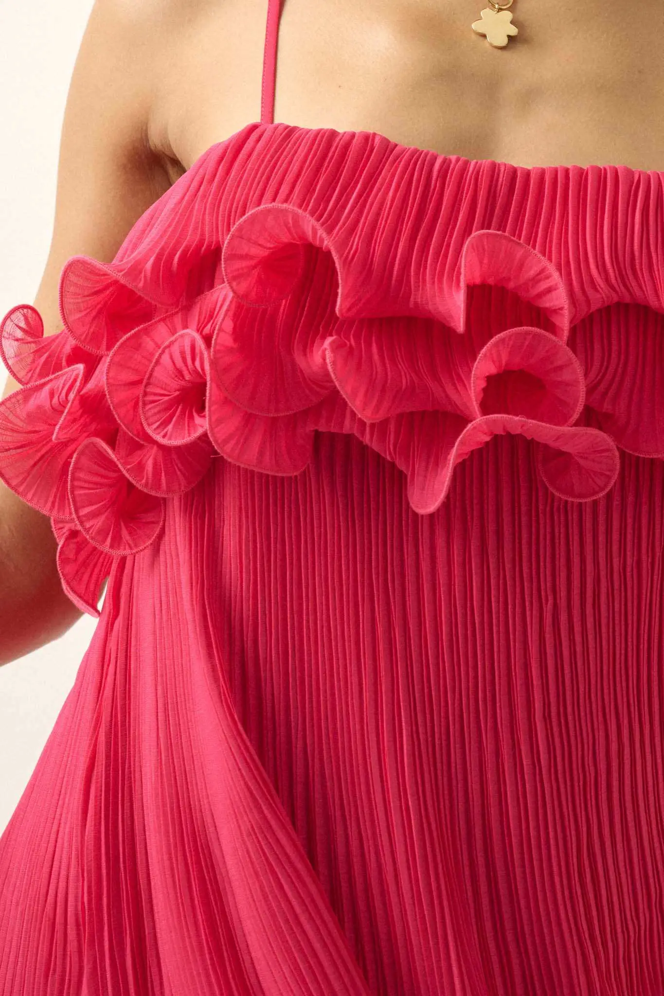 Fan Favorite Ruffled Accordion Pleated Mini Dress - Image 6
