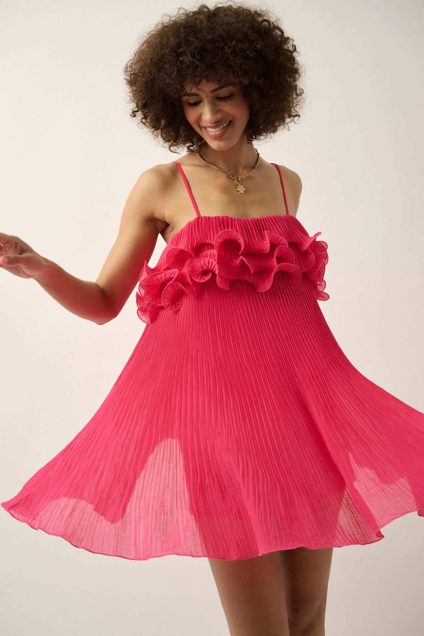 Fan Favorite Ruffled Accordion Pleated Mini Dress - Image 8