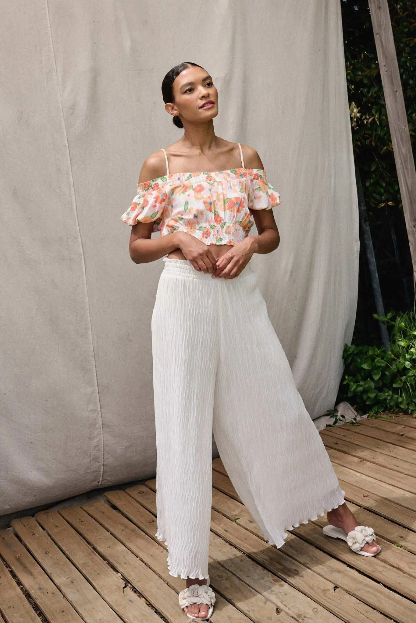 Fan Mail Accordion Pleated Wide-Leg Palazzo Pants - Image 4