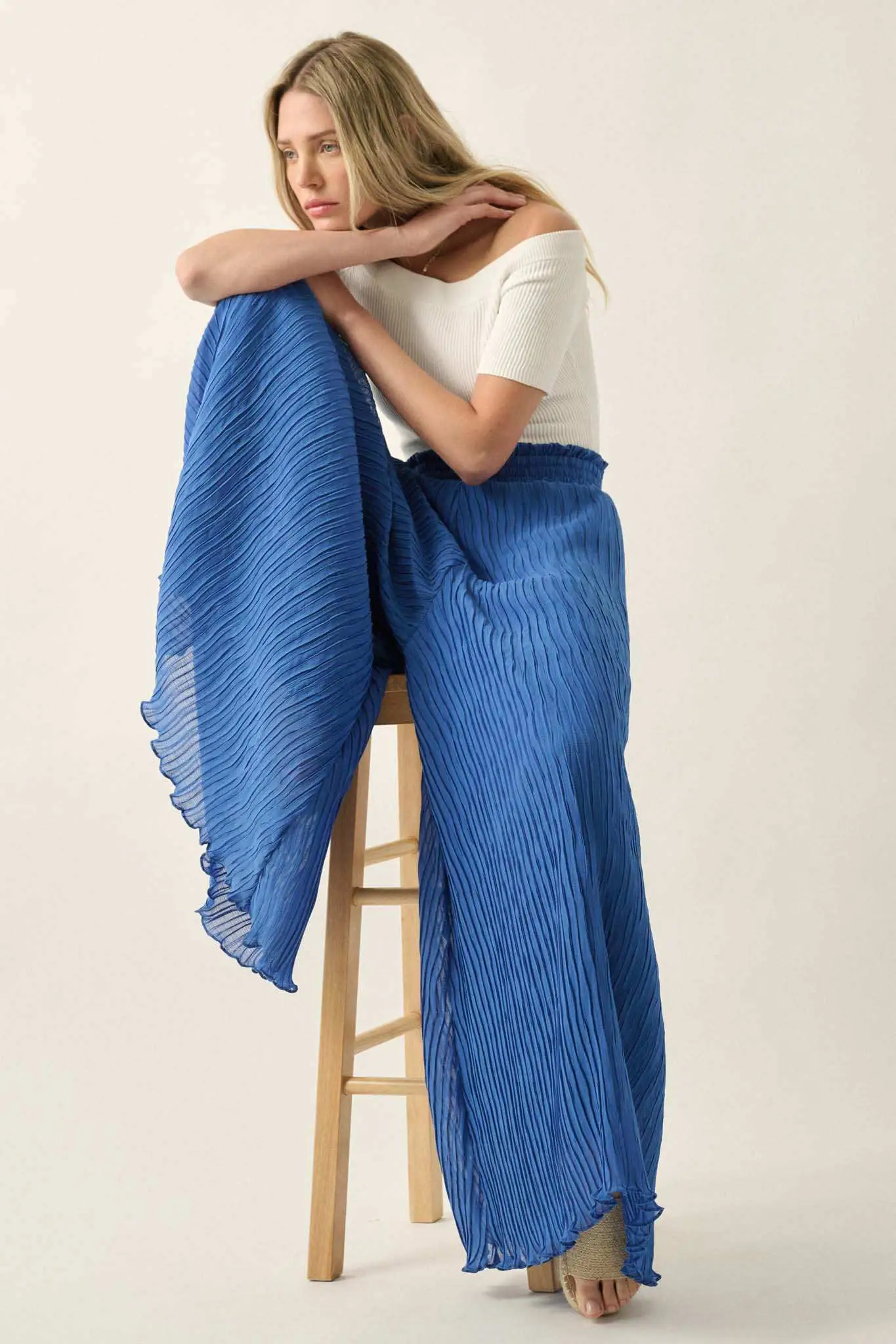 Fan Mail Accordion Pleated Wide-Leg Palazzo Pants - Image 6