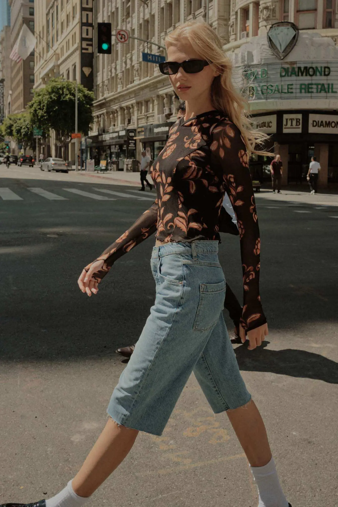 Fantastic Fall Floral Mesh Hooded Thumbhole Top - Image 2