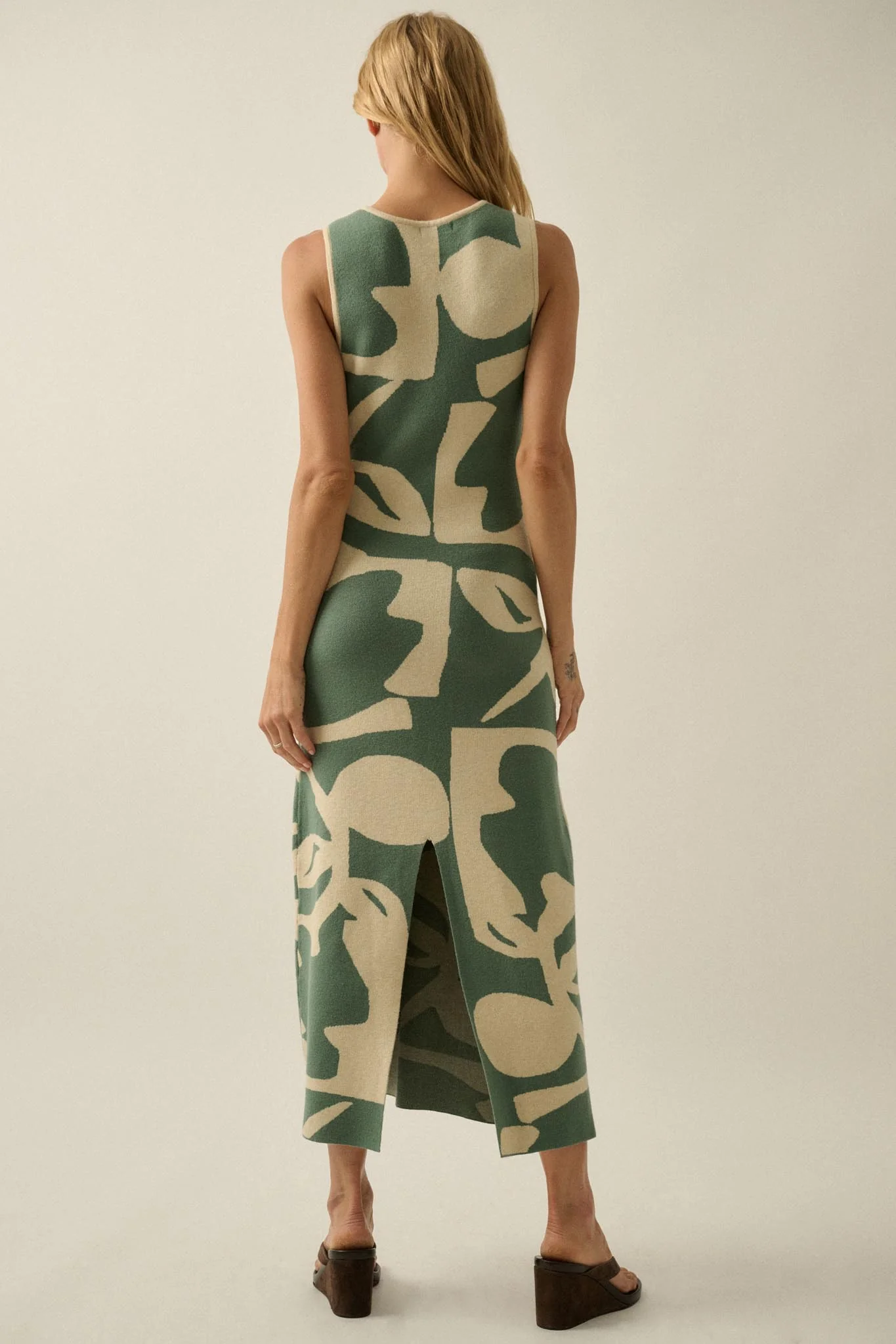 Fantastic Flora Floral Jacquard Midi Sweater Dress - Image 12