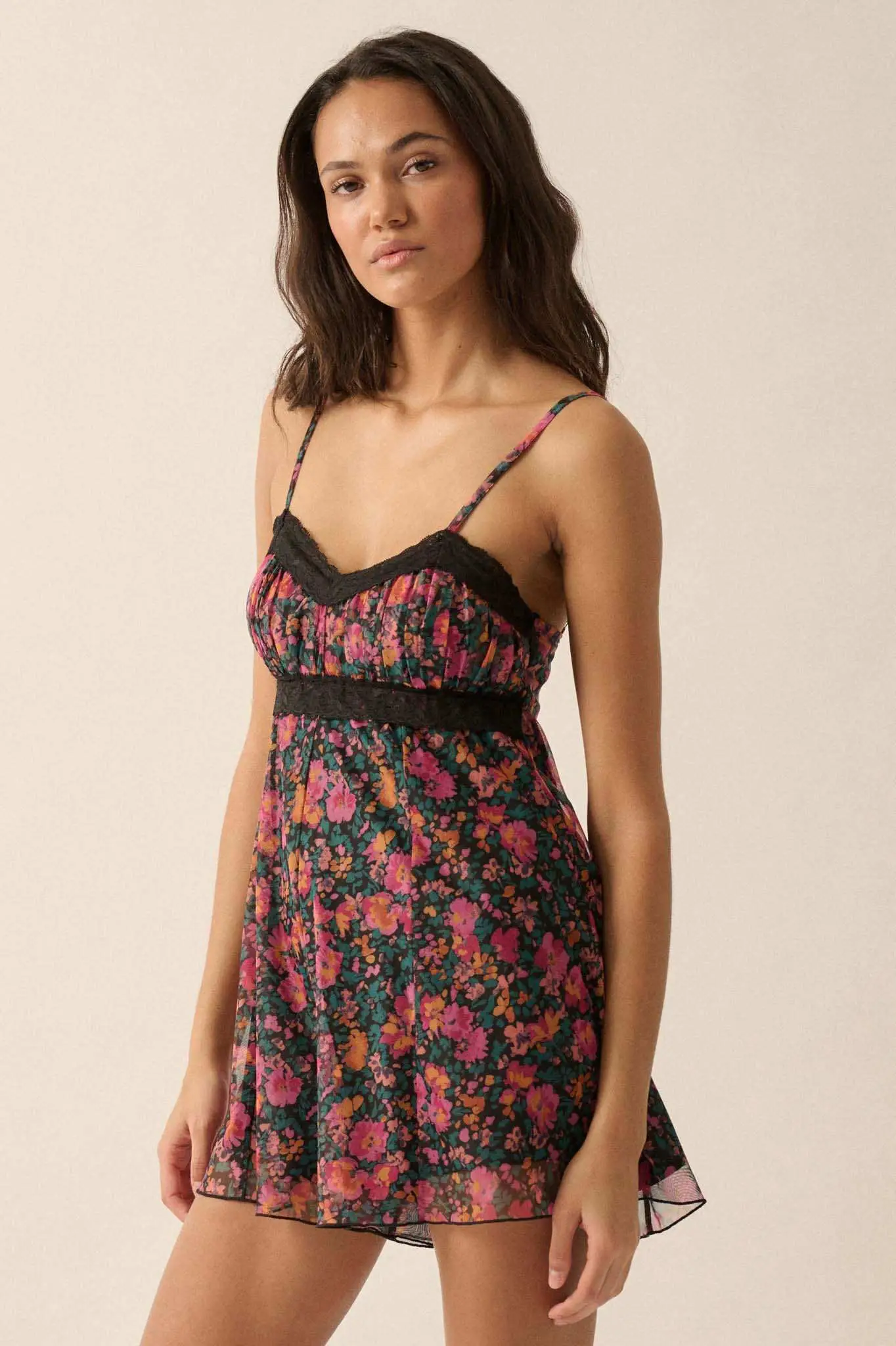Fantastic Flowers Floral Mesh Babydoll Romper - Image 6