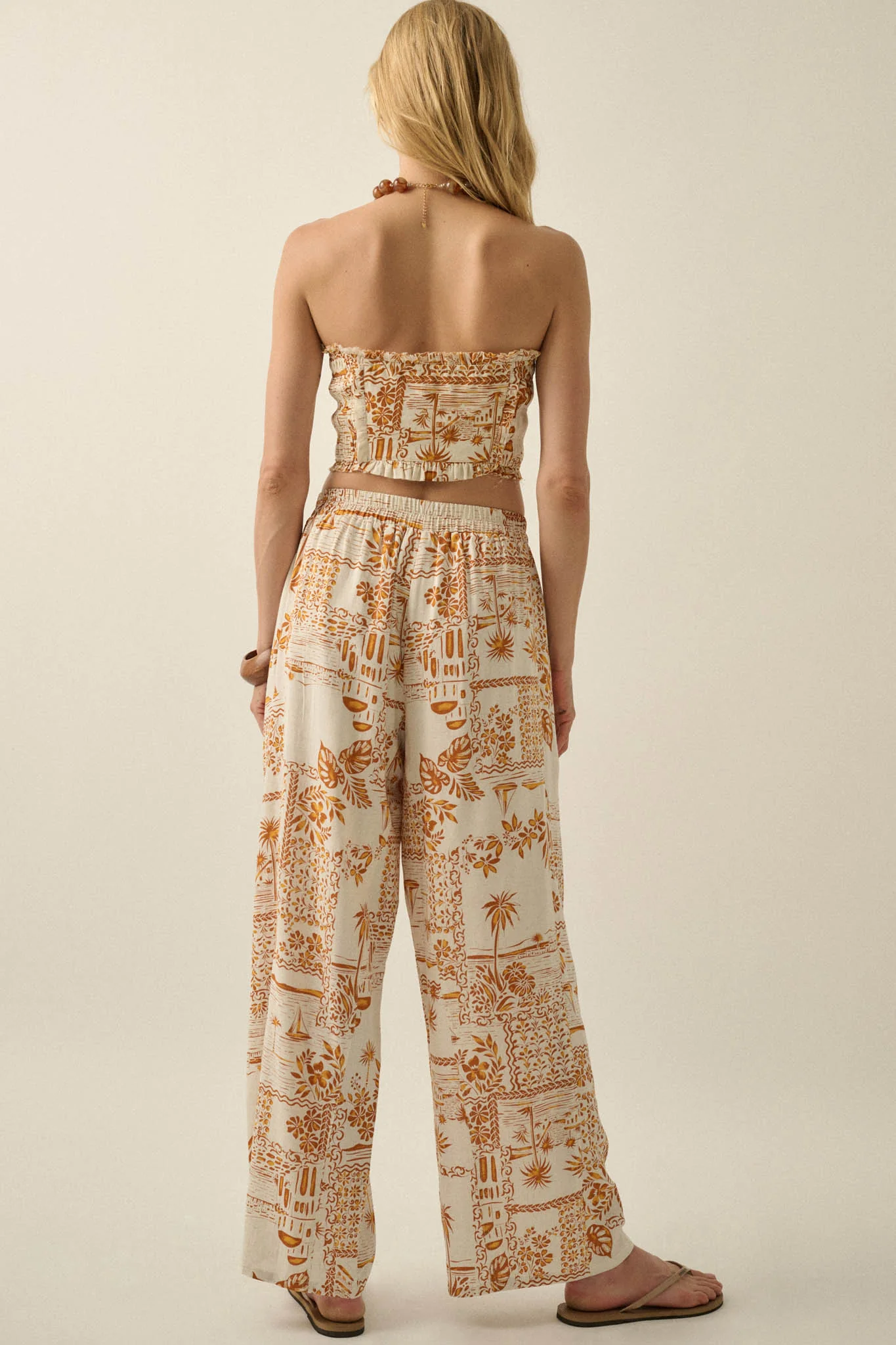 Fantasy Island Tropical-Print Wide-Leg Pants - Image 9
