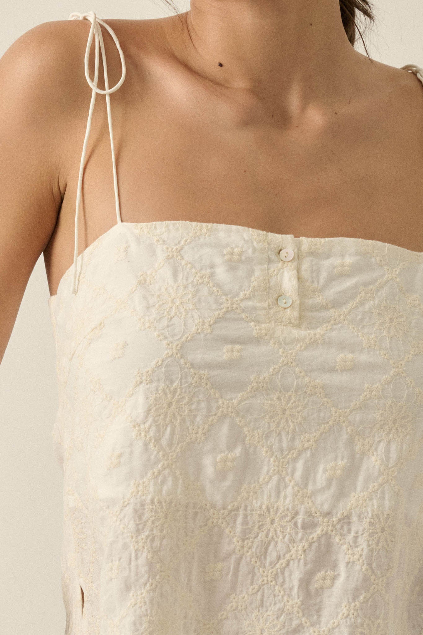 Feeling Flirty Embroidered Straight-Neck Cami Top - Image 11