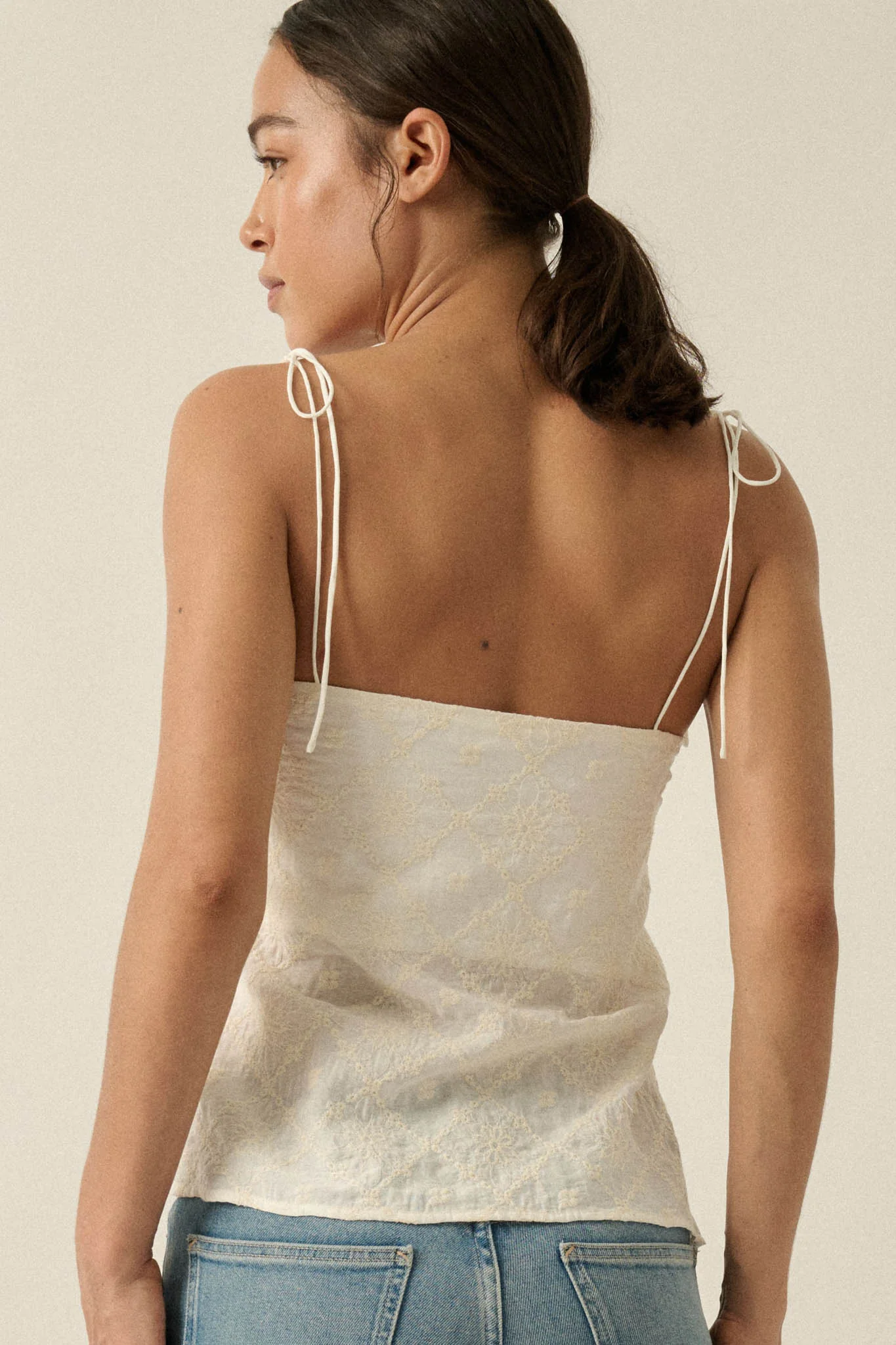 Feeling Flirty Embroidered Straight-Neck Cami Top - Image 15