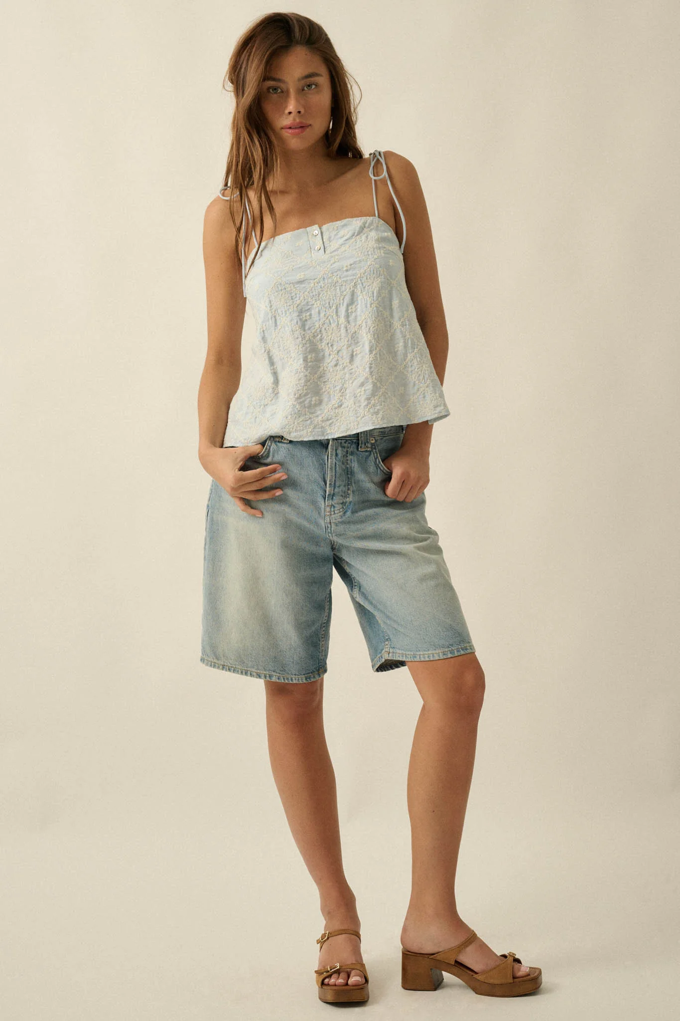 Feeling Flirty Embroidered Straight-Neck Cami Top - Image 18