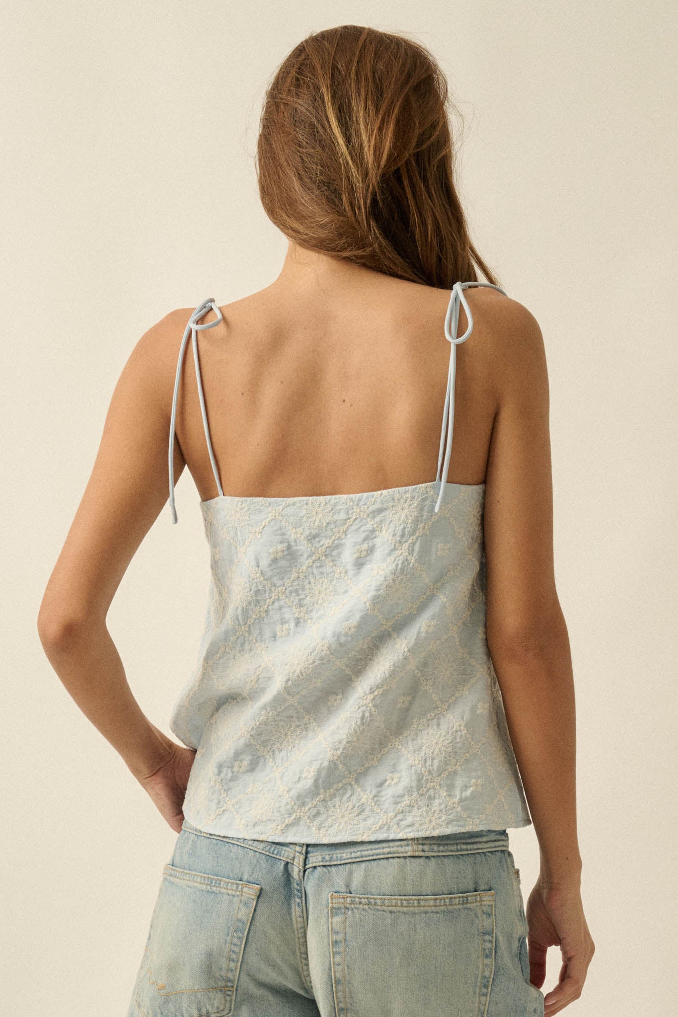 Feeling Flirty Embroidered Straight-Neck Cami Top - Image 21