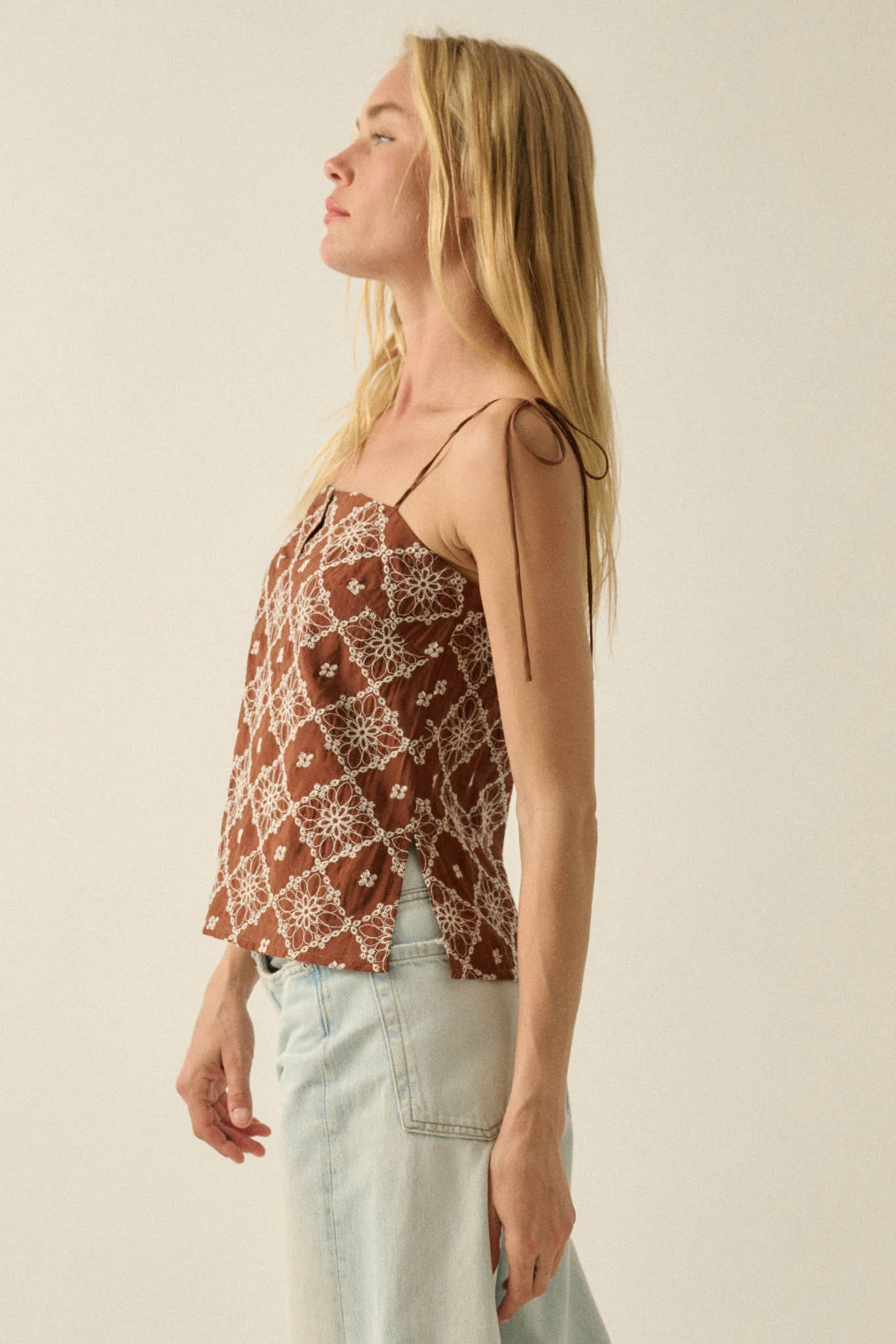 Feeling Flirty Embroidered Straight-Neck Cami Top - Image 6