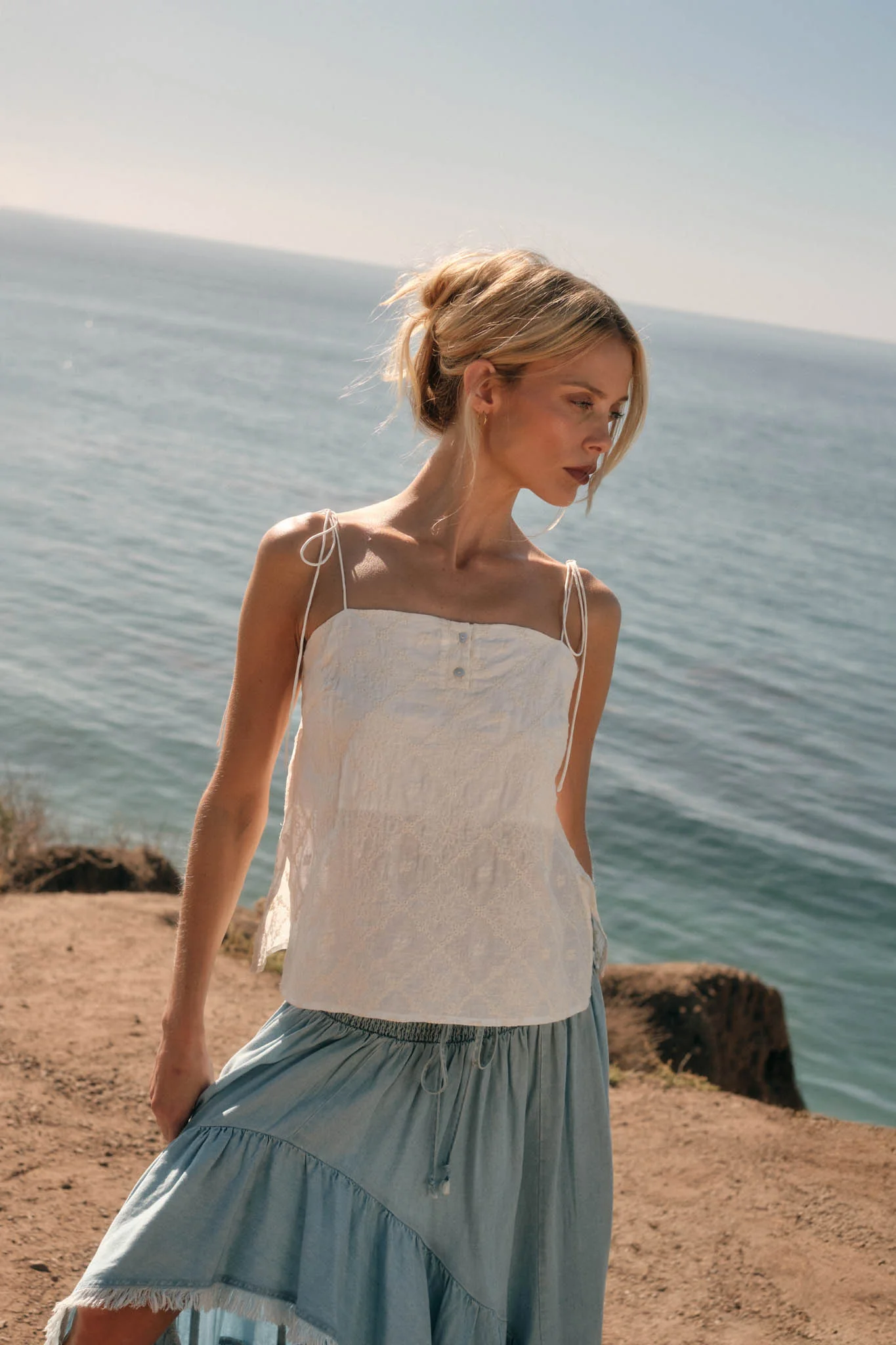 Feeling Flirty Embroidered Straight-Neck Cami Top - Image 7