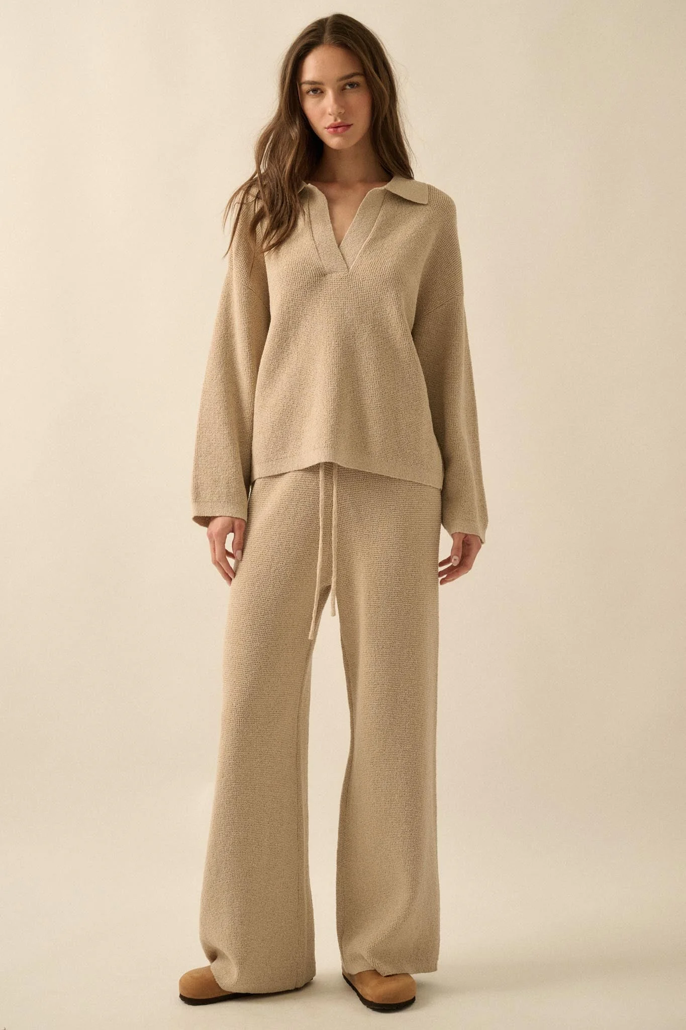 Feeling Great Textured Knit Wide-Leg Sweater Pants - Image 4