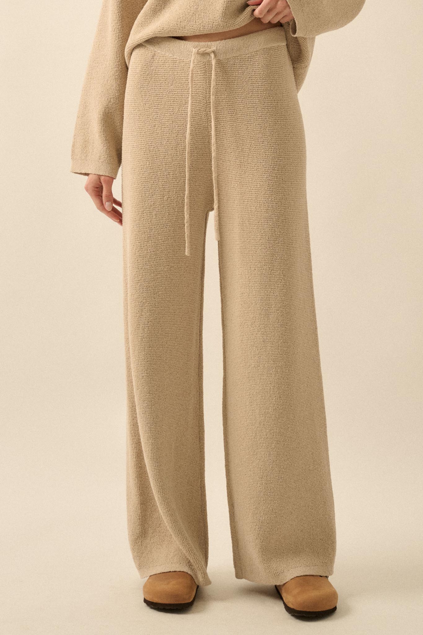 Feeling Great Textured Knit Wide-Leg Sweater Pants - Image 5