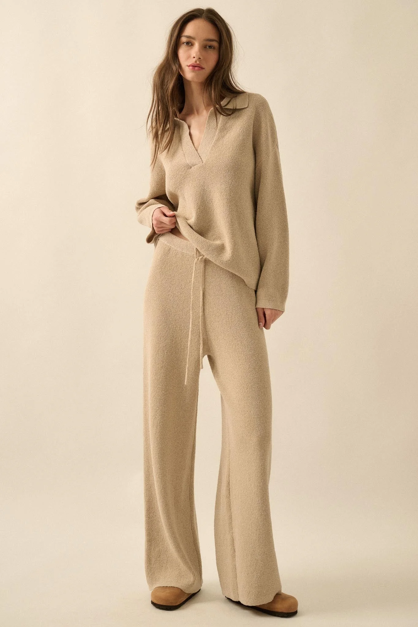 Feeling Great Textured Knit Wide-Leg Sweater Pants - Image 7