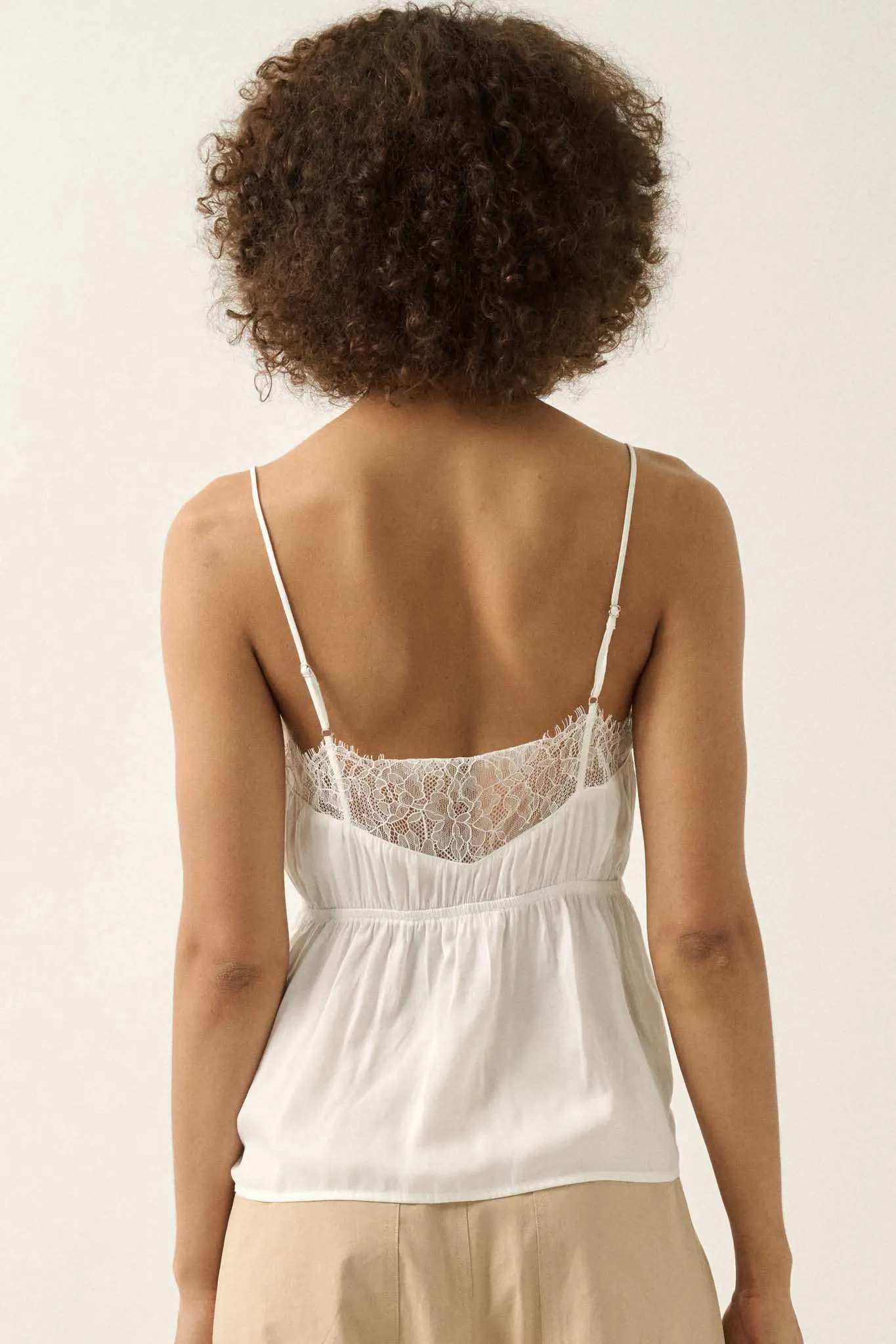 Feeling Pretty Satin and Lace Keyhole Cami Top - Image 12