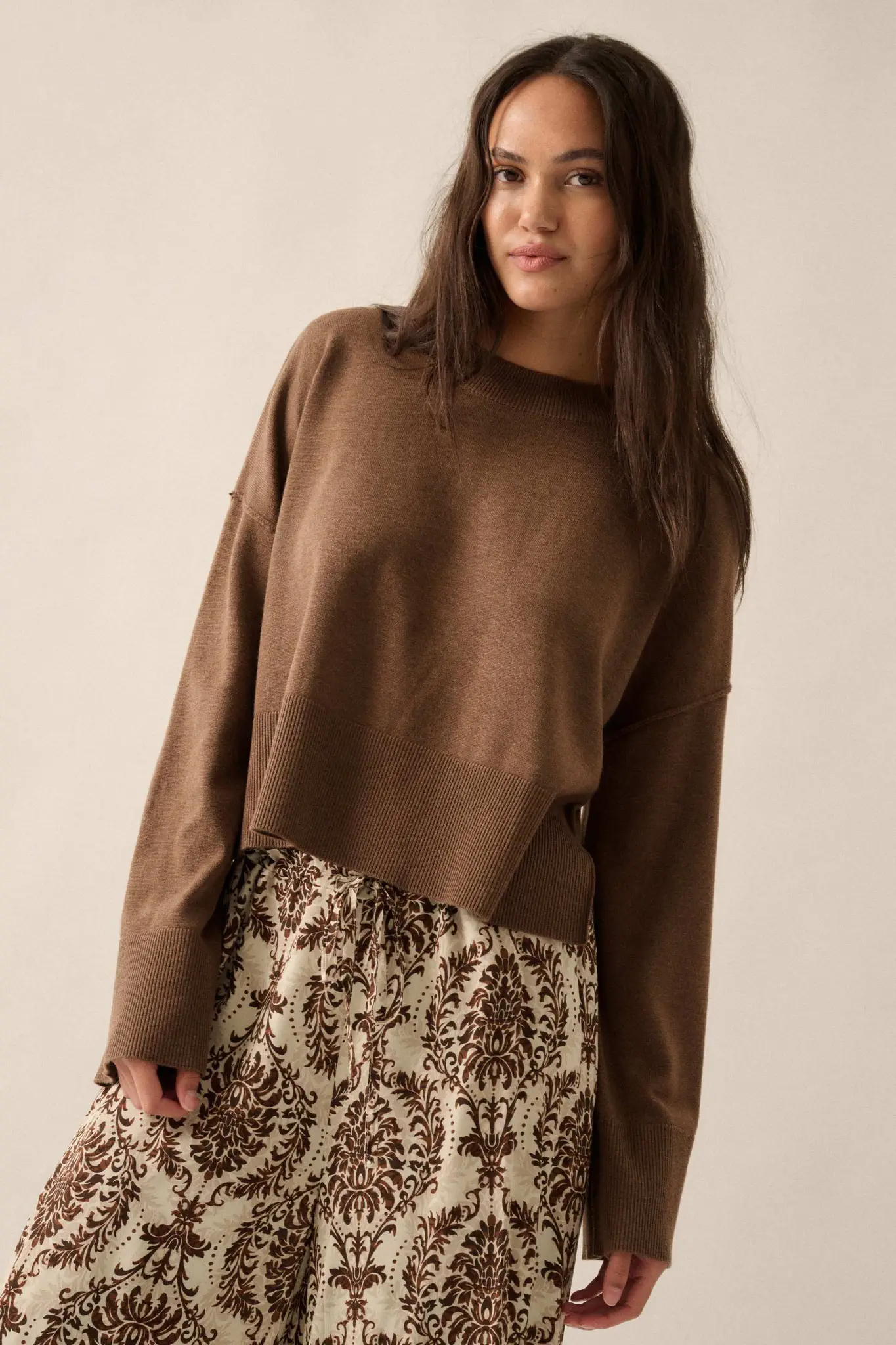 Feels Like Home Solid Knit Drop-Shoulder Sweater - Image 10