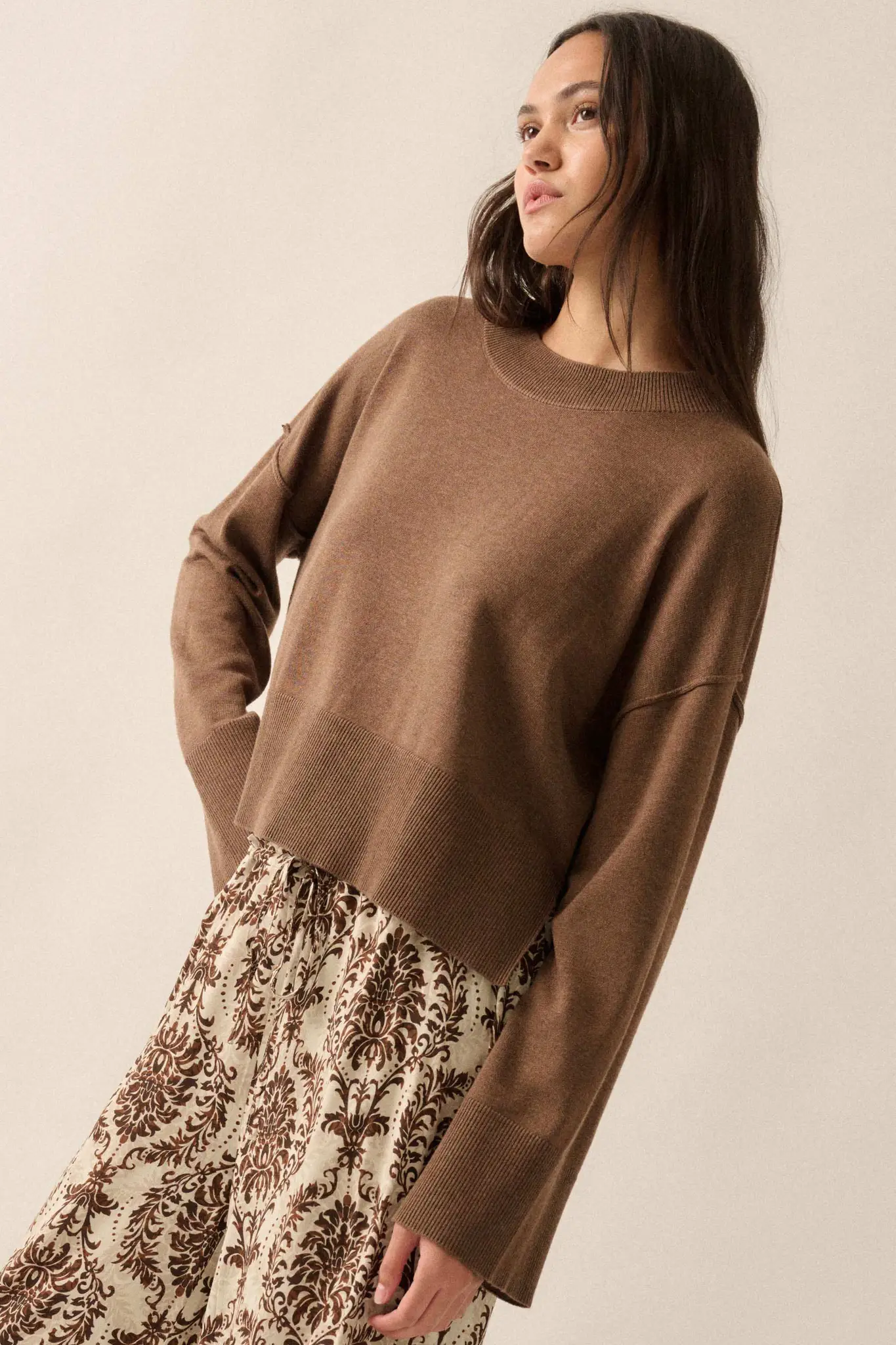 Feels Like Home Solid Knit Drop-Shoulder Sweater - Image 11