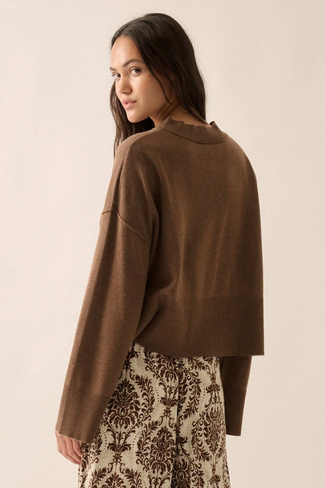 Feels Like Home Solid Knit Drop-Shoulder Sweater - Image 12