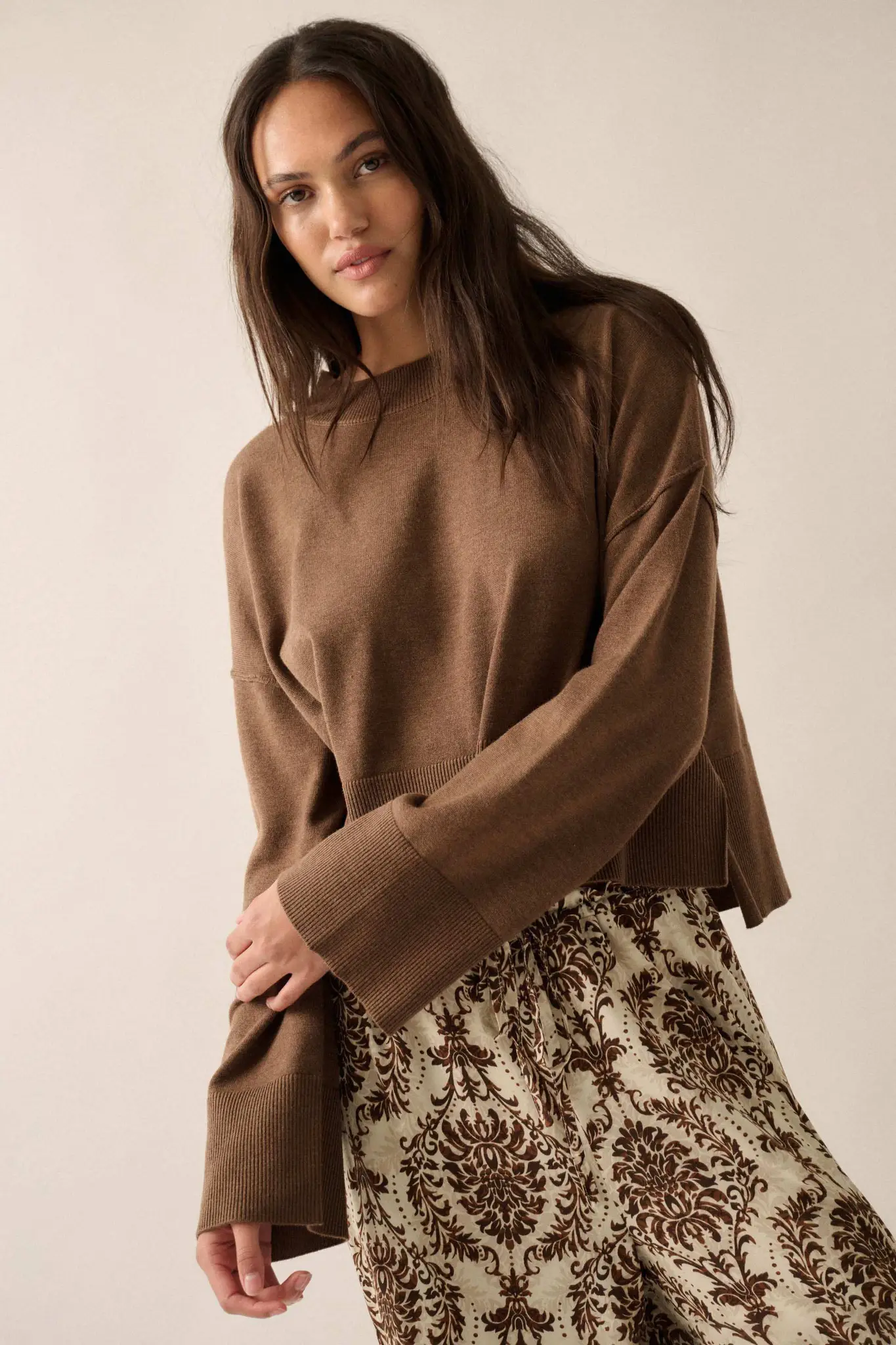 Feels Like Home Solid Knit Drop-Shoulder Sweater - Image 7