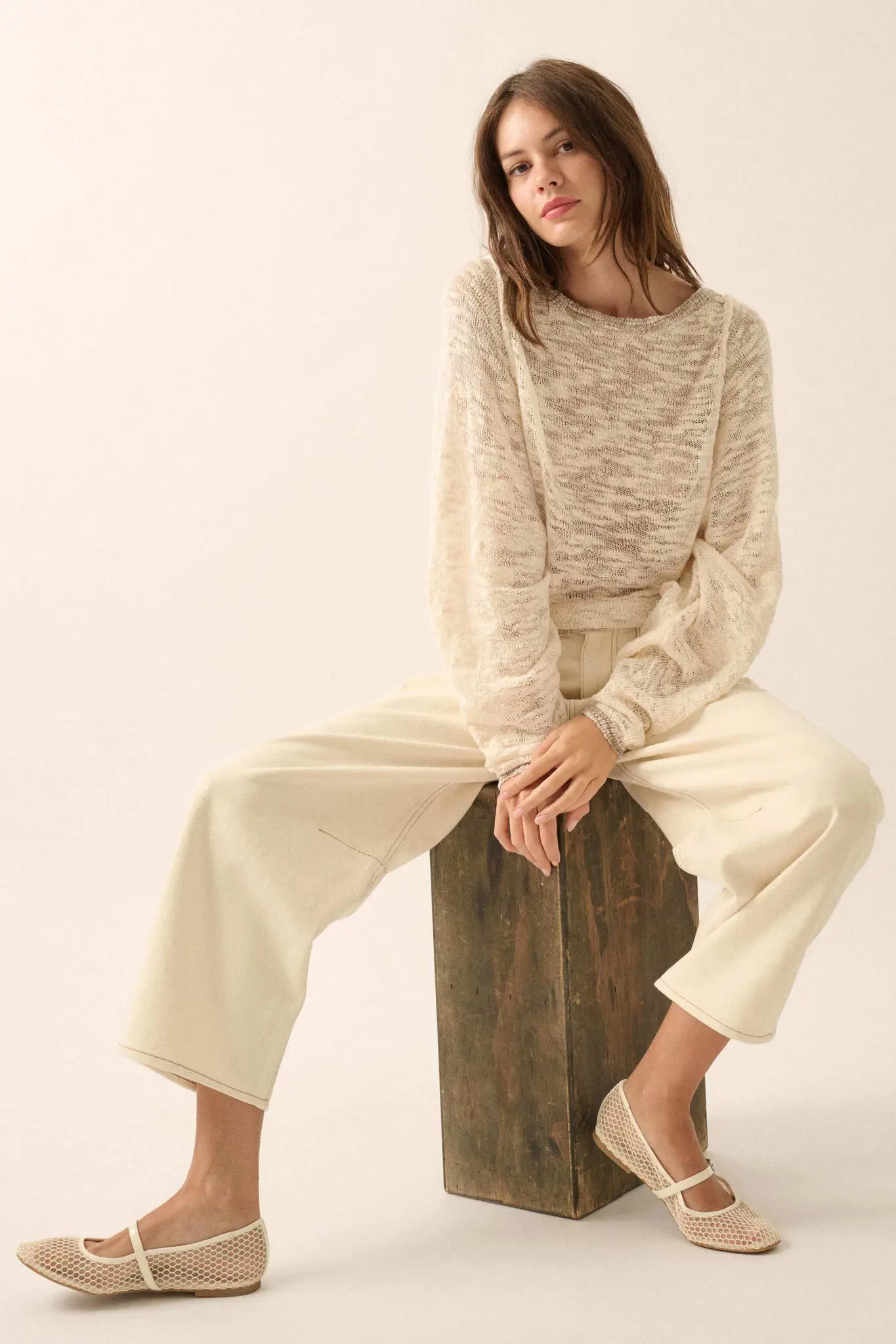 Feels So Good Burnout Knit Dolman-Sleeve Sweater - Image 12