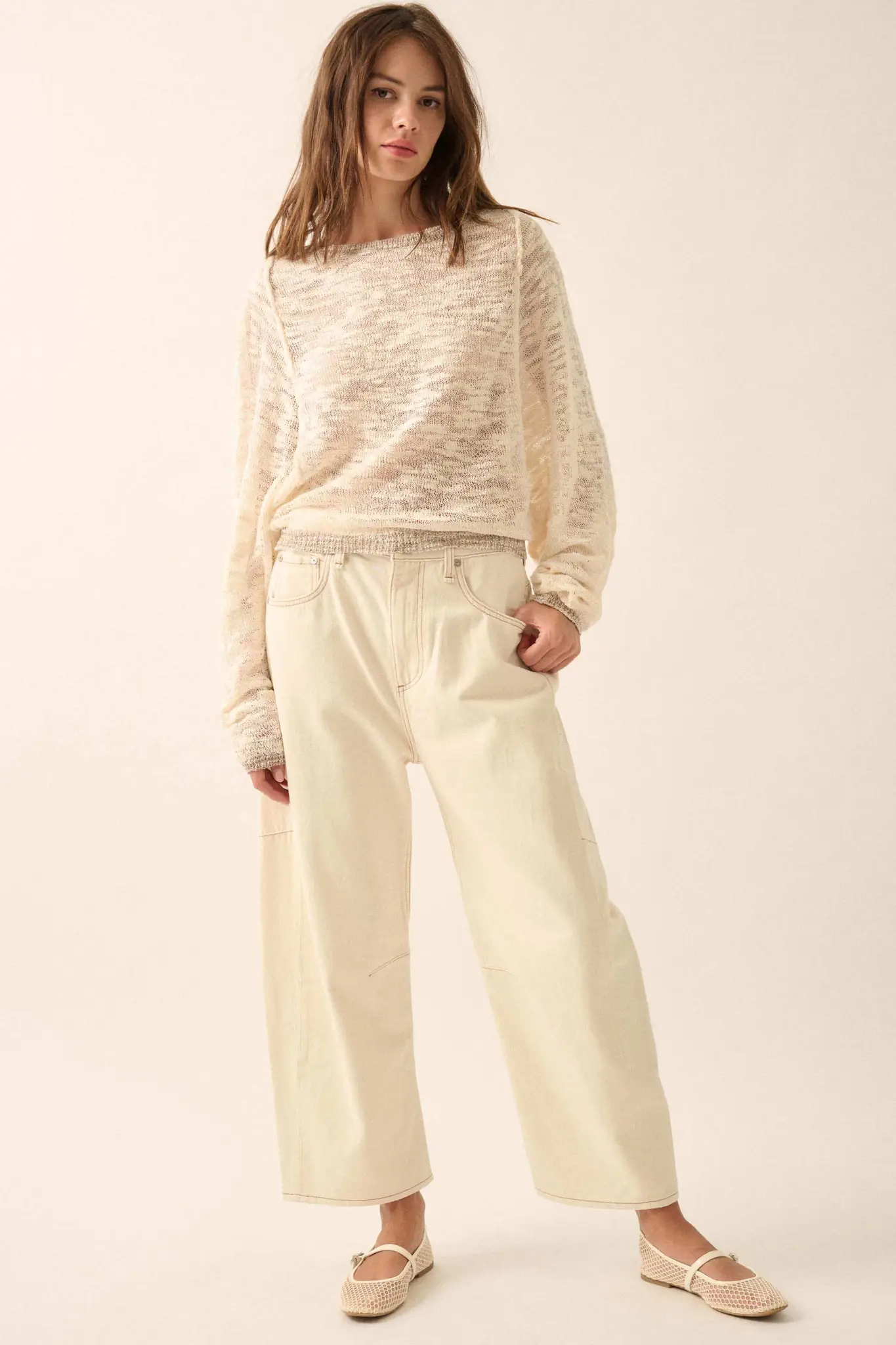 Feels So Good Burnout Knit Dolman-Sleeve Sweater - Image 13