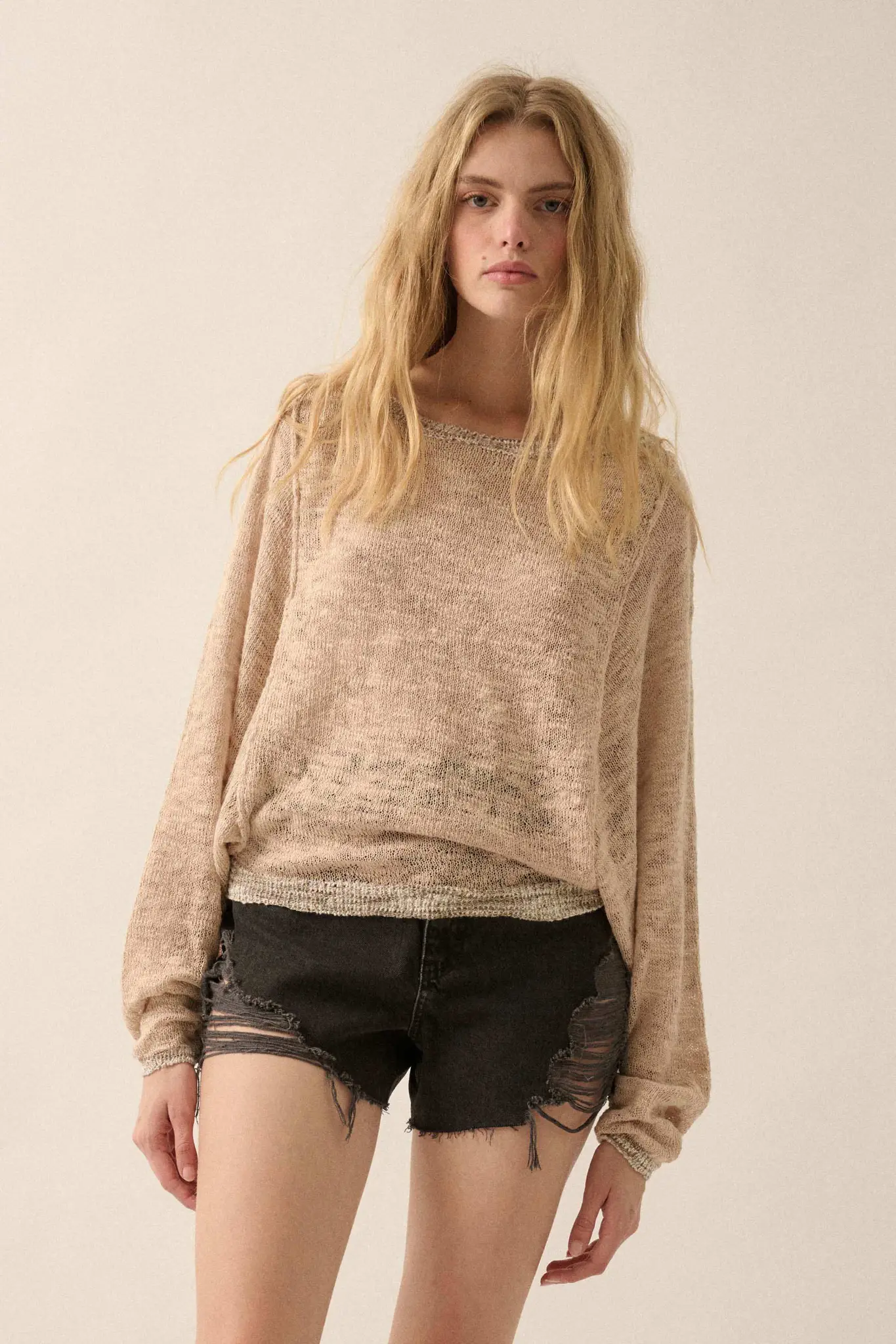 Feels So Good Burnout Knit Dolman-Sleeve Sweater - Image 16