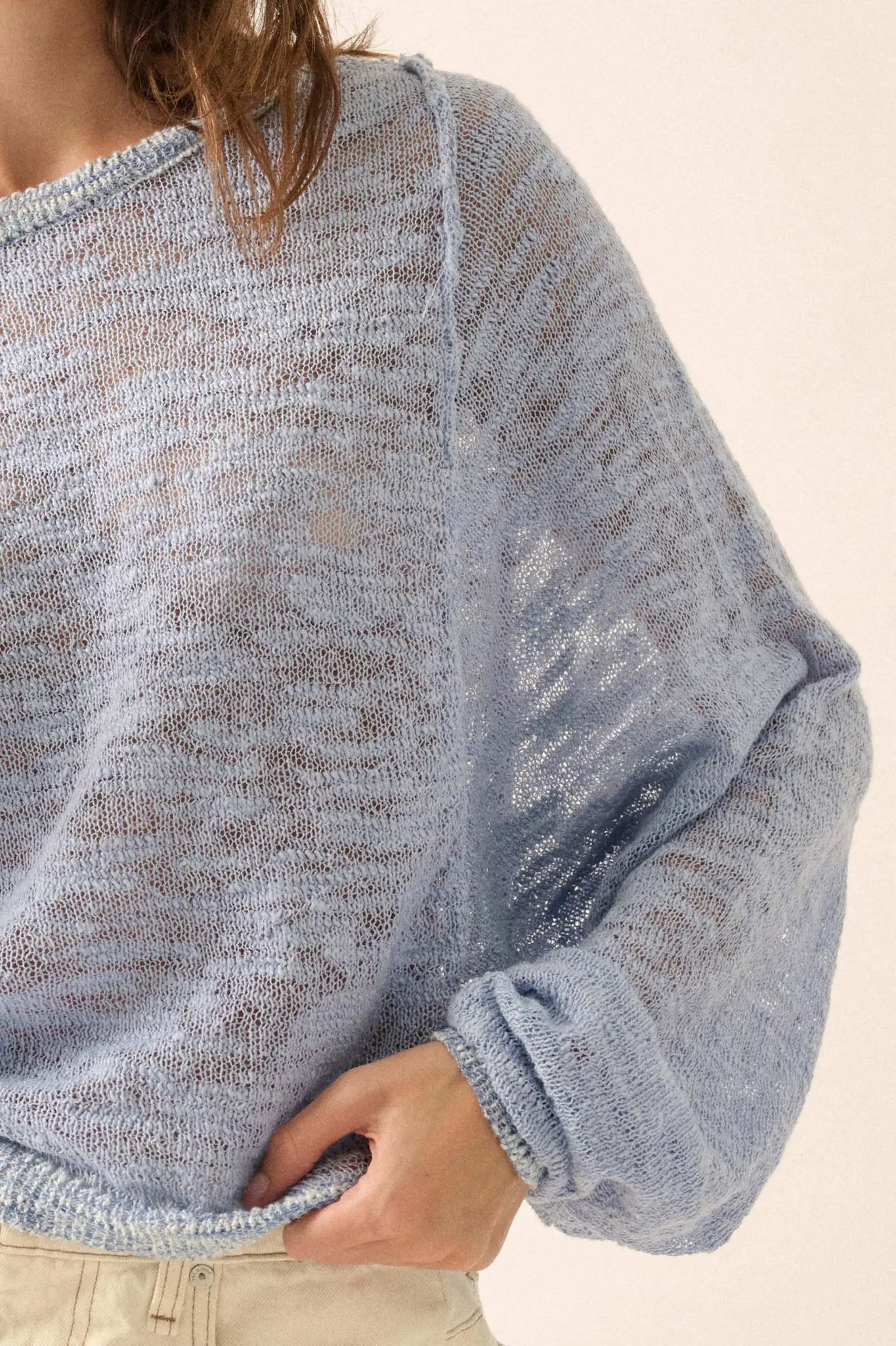 Feels So Good Burnout Knit Dolman-Sleeve Sweater - Image 5