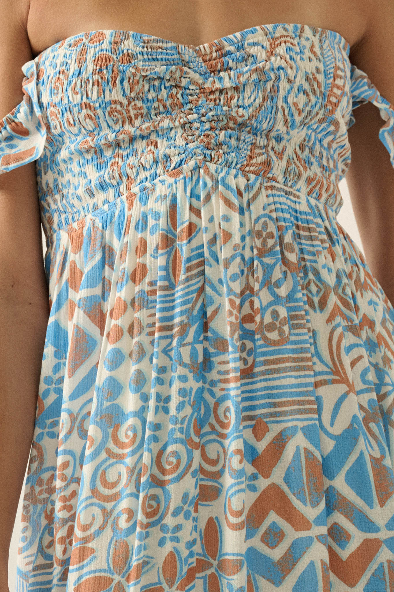 Fellow Voyager Batik-Print Off-Shoulder Maxi Dress - Image 5