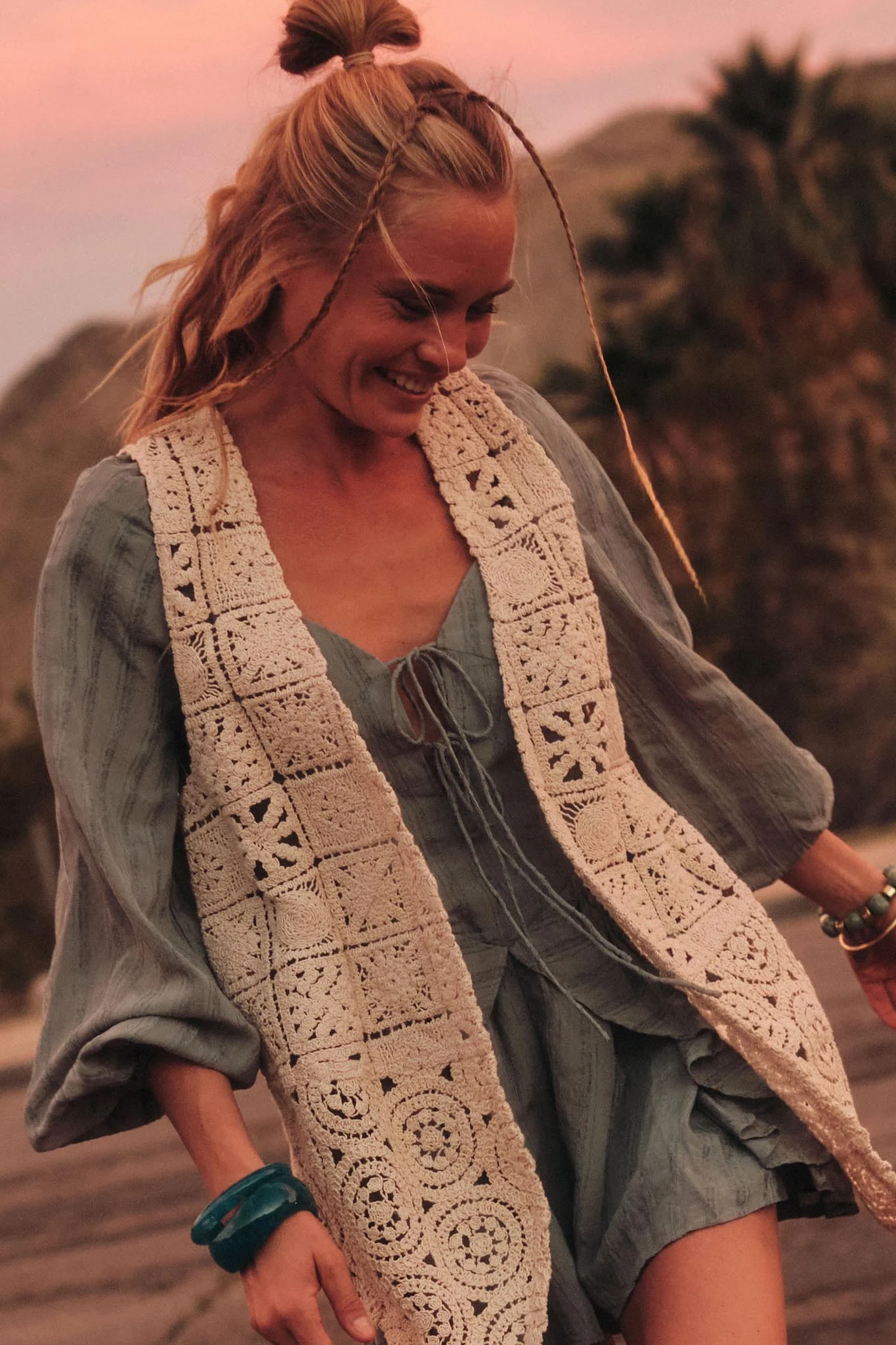 Find Your Bliss Crochet Open-Front Vest - Image 2