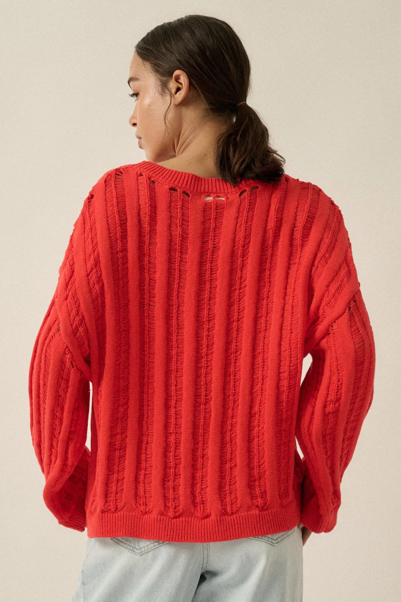 Find Your Way Oversize Ladder-Knit Sweater - Image 12