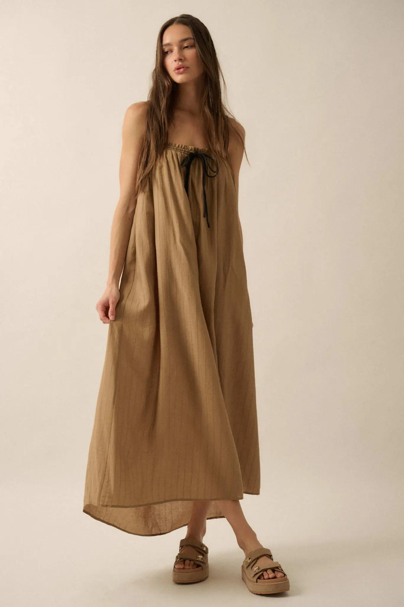 Finding Freedom Tonal-Stripe Trapeze Maxi Dress - Image 4