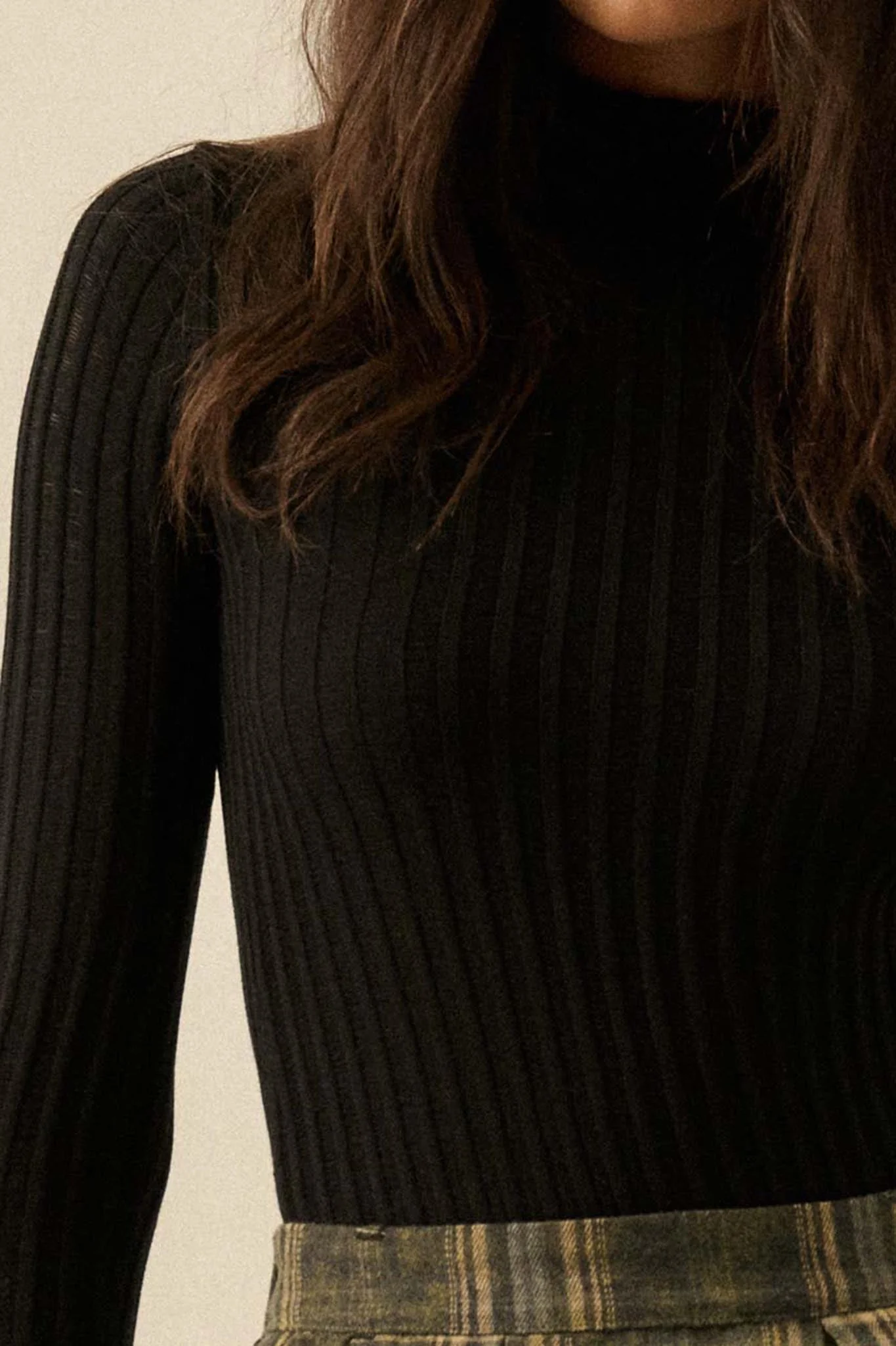 Finer Things Semi-Sheer Rib-Knit Mock-Neck Top - Image 14
