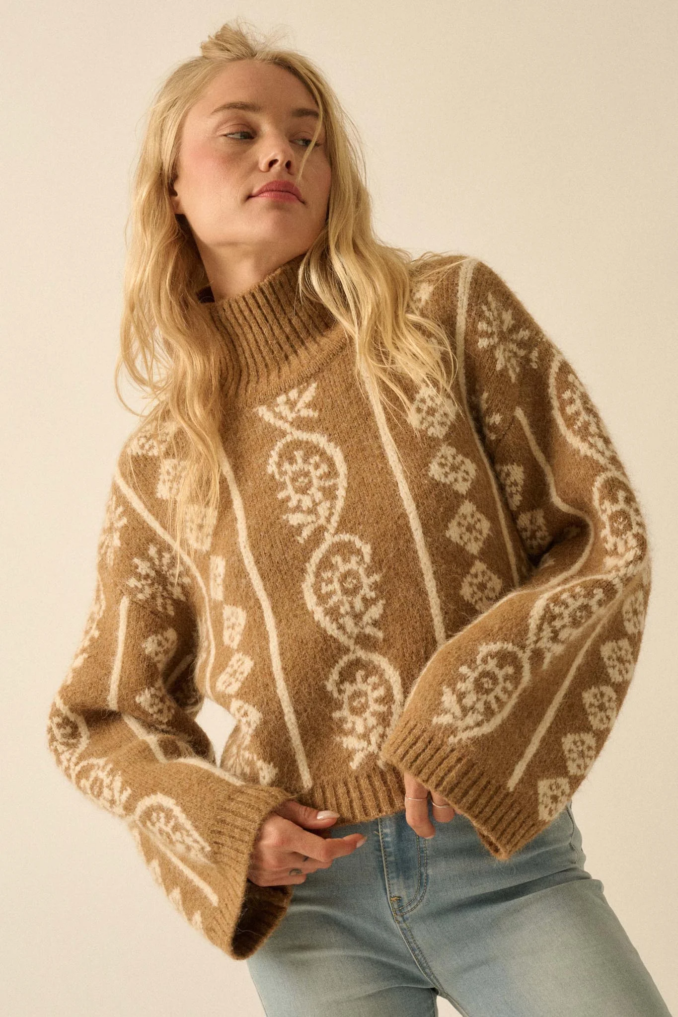 First Frost Mock-Neck Nordic-Knit Sweater - Image 10