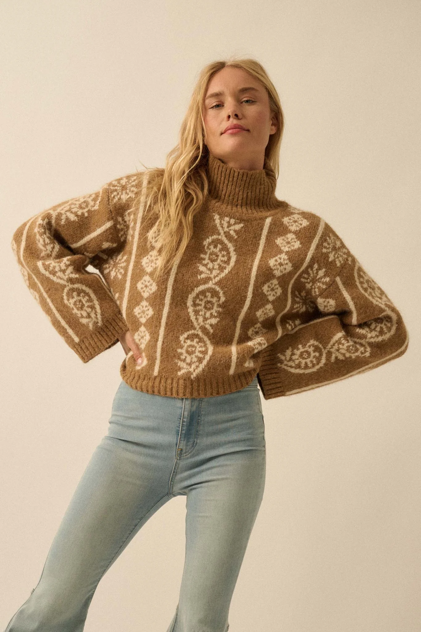First Frost Mock-Neck Nordic-Knit Sweater - Image 13
