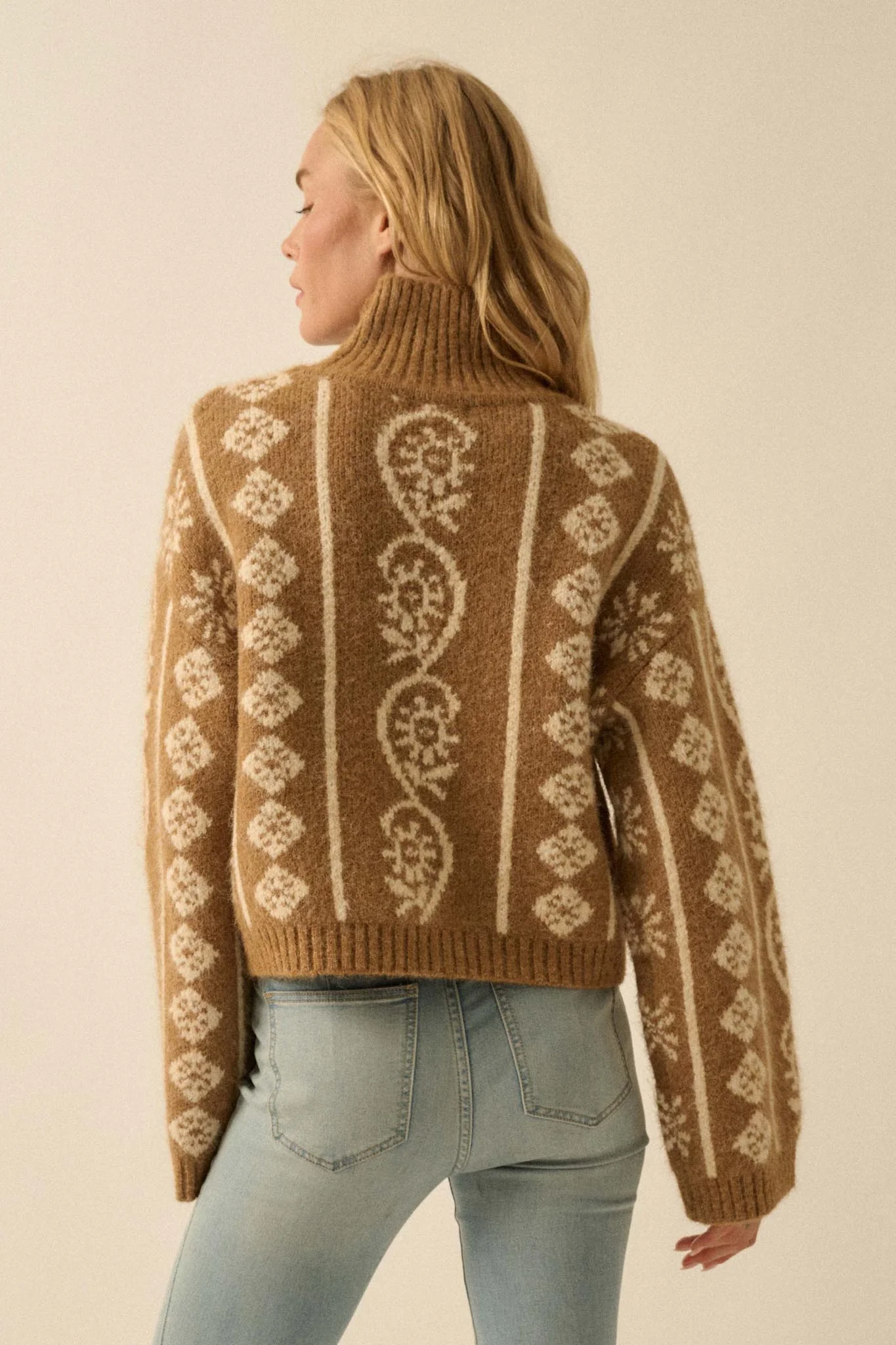 First Frost Mock-Neck Nordic-Knit Sweater - Image 15